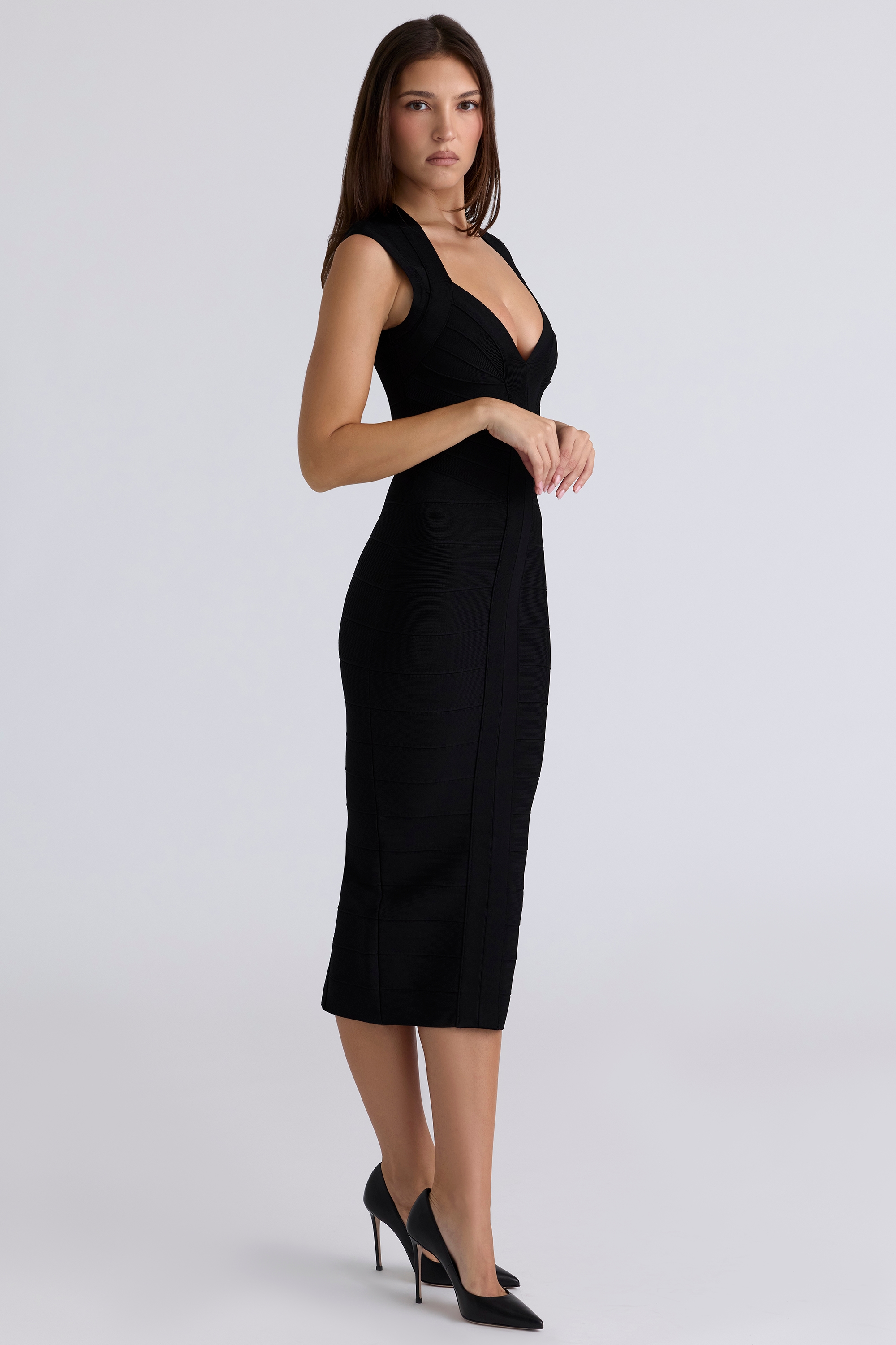 The Icon  Black Bandage Midi Dress — image 4