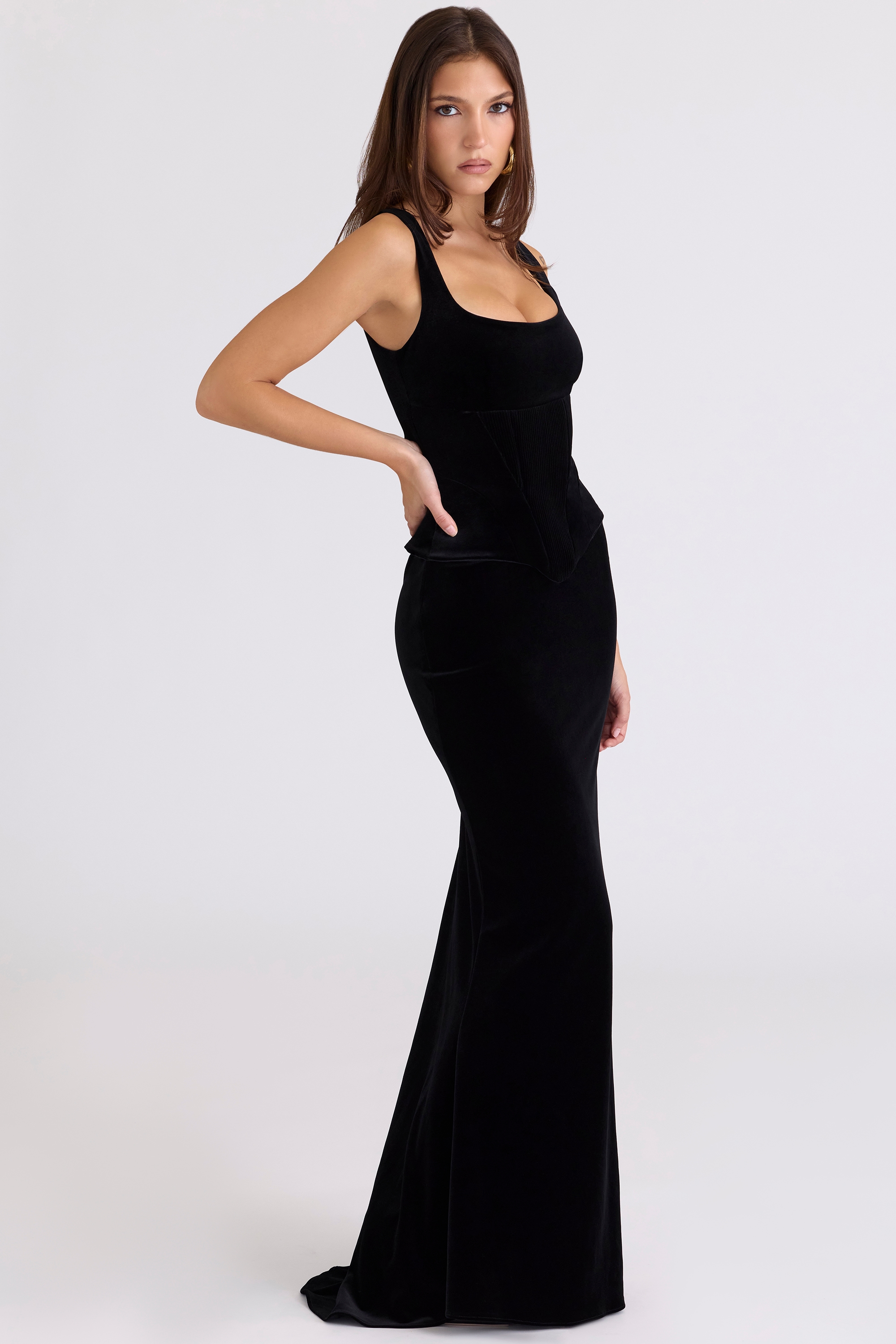 Yasmina  Black Velvet Hourglass Maxi Dress - Limited Edition — image 7