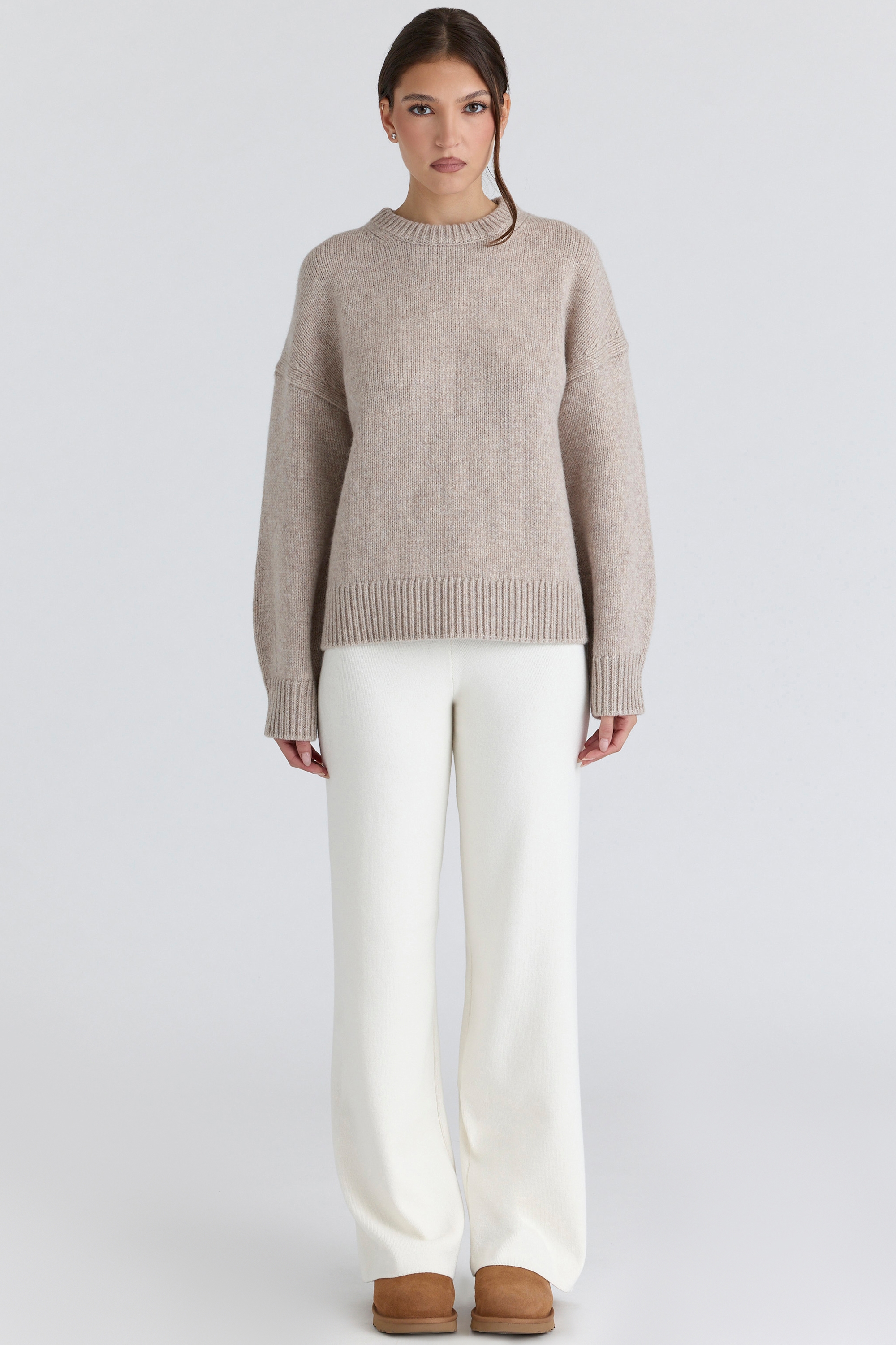 Bear  Oatmeal Wool Chunky Knit Sweater — image 3