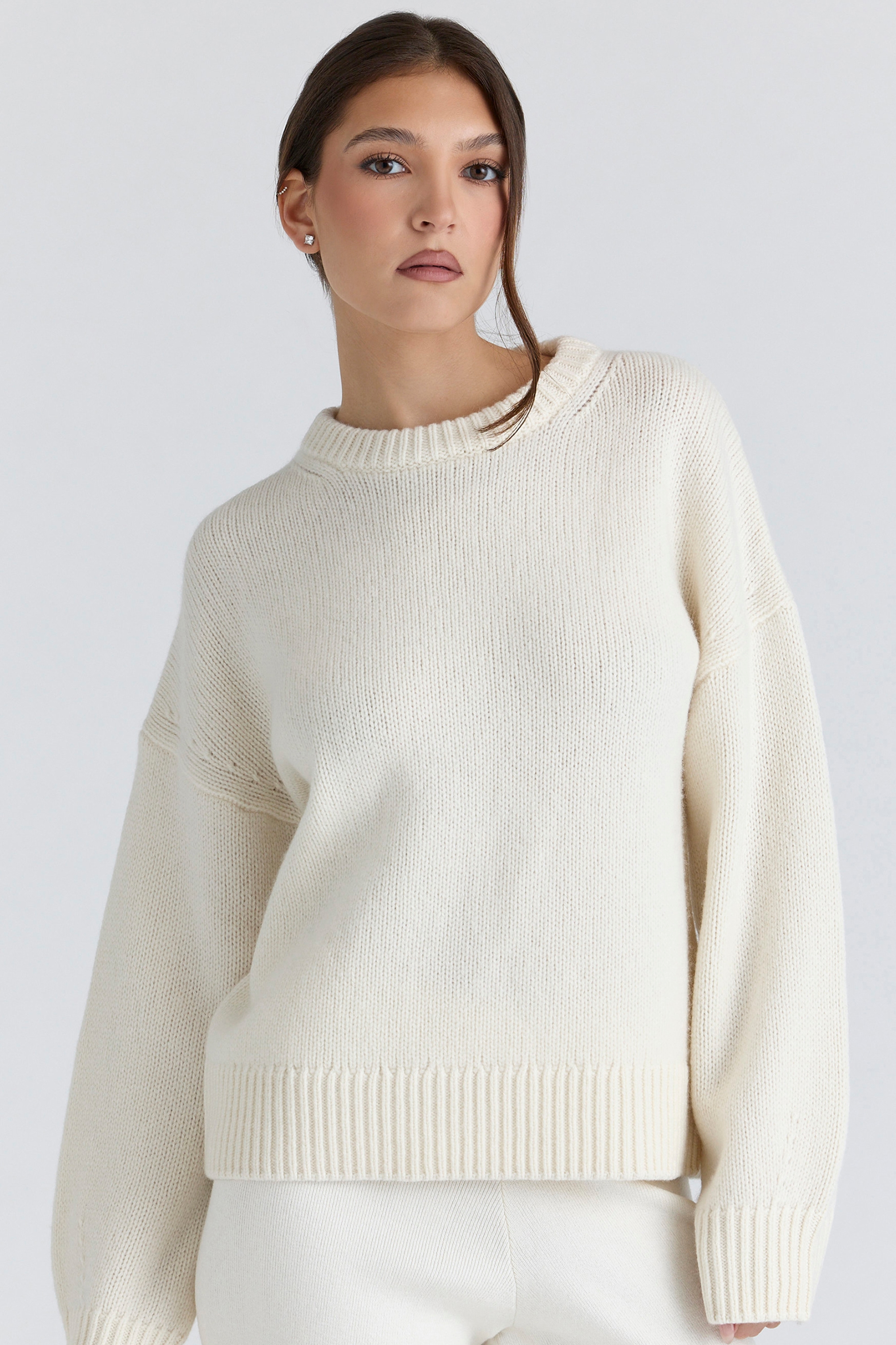 Bear Ivory Wool Chunky Knit Sweater