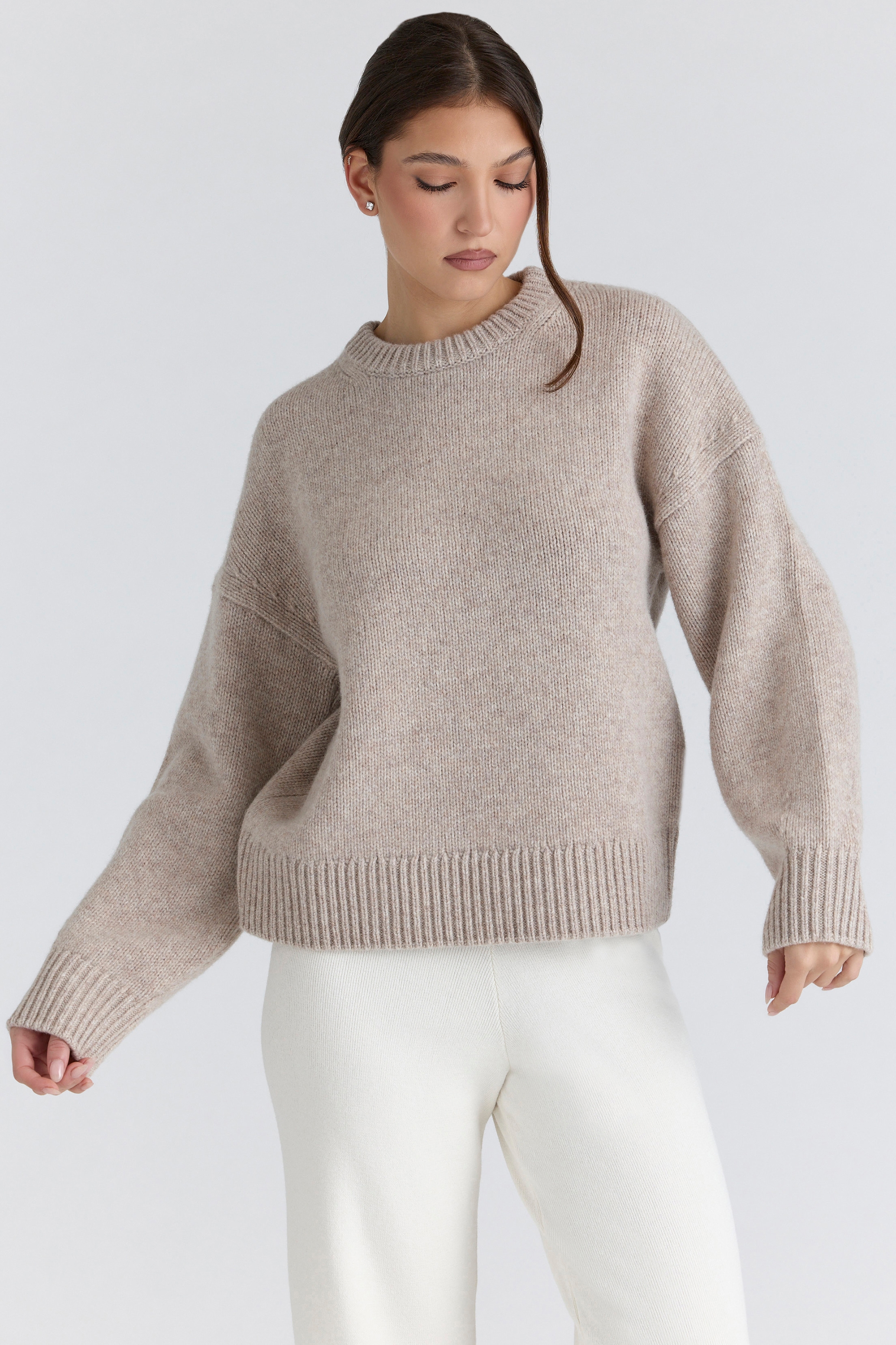 Bear  Oatmeal Wool Chunky Knit Sweater — image 2