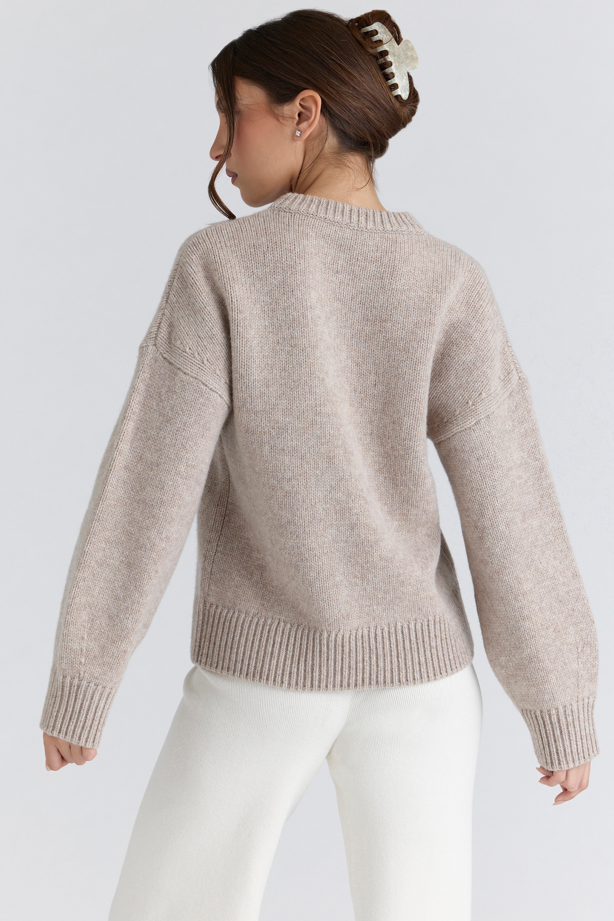 Bear  Oatmeal Wool Chunky Knit Sweater — image 7