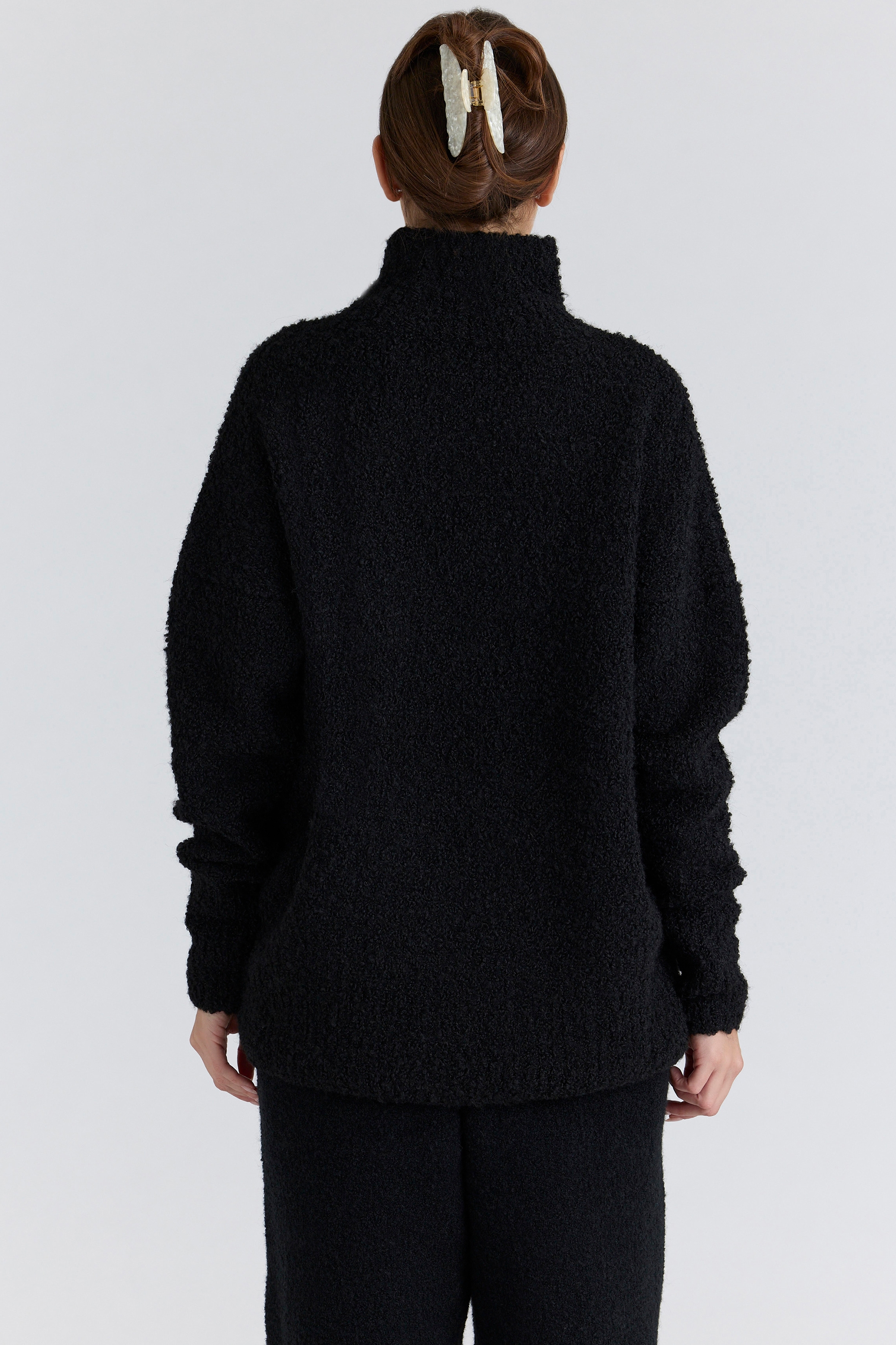 Brooklyn  Black Wool Boucle Knit Sweater — image 6