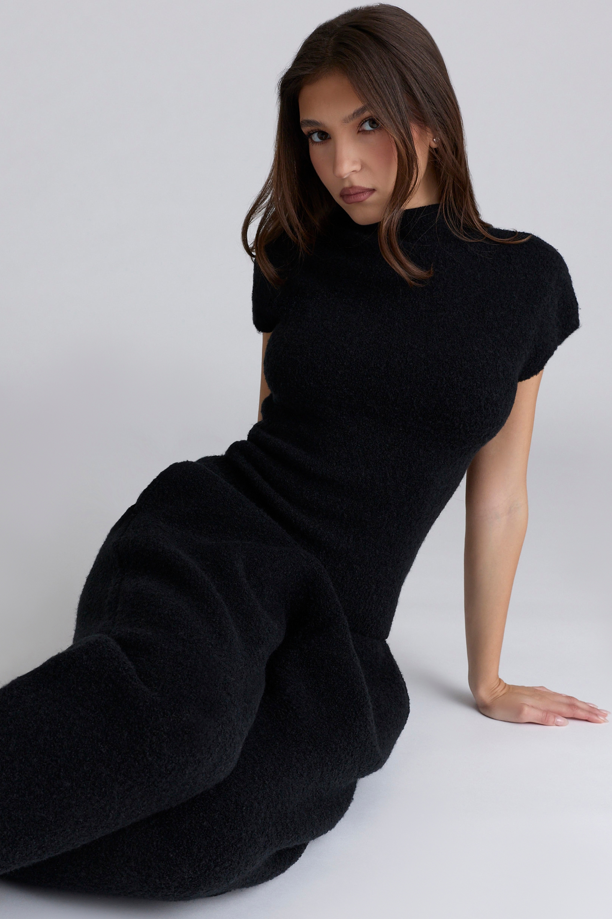 Caia  Black Wool Boucle Knit Top — image 2
