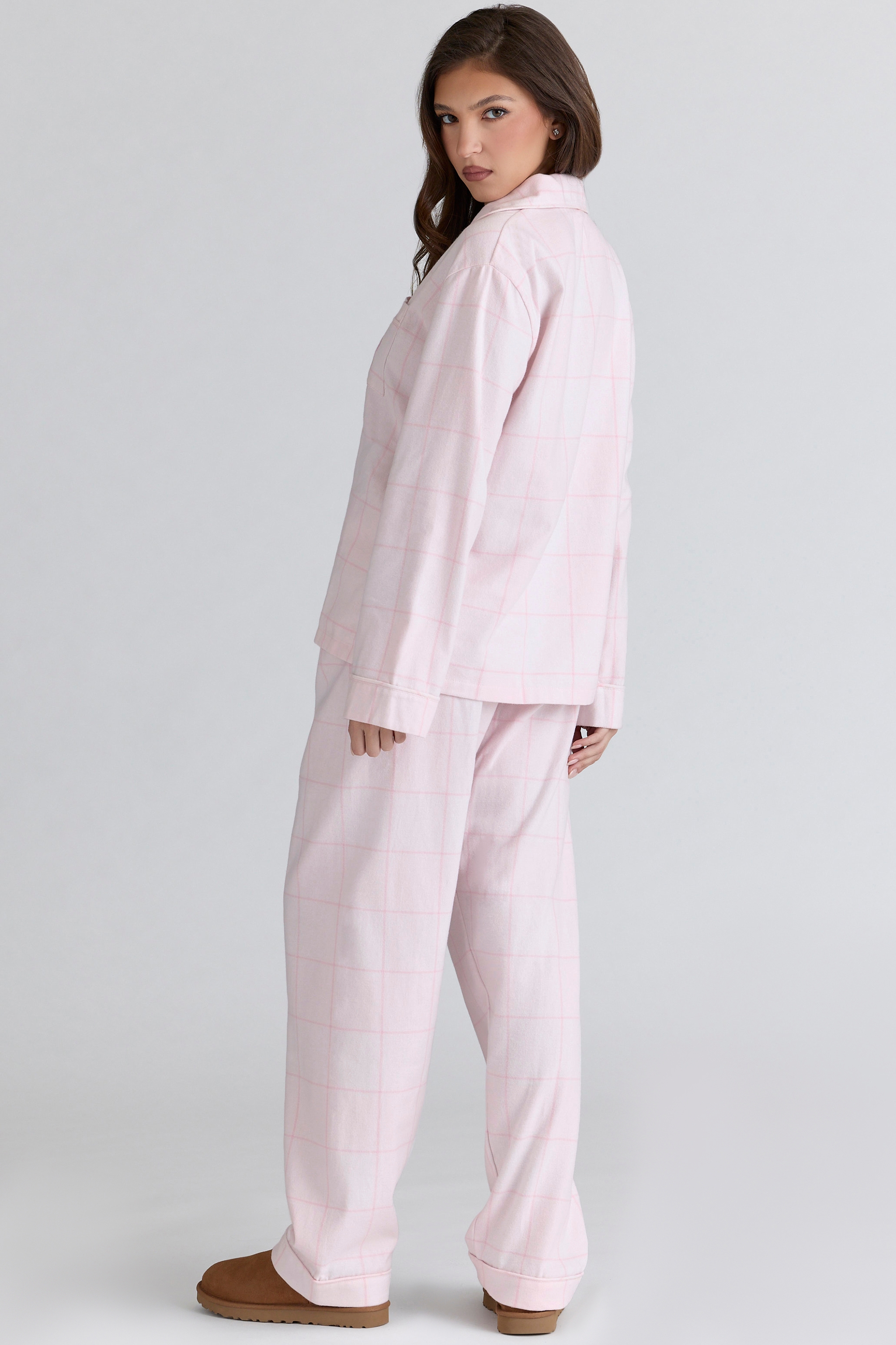 Classic PJs  Pink Check Brushed Cotton Pajama Set — image 9