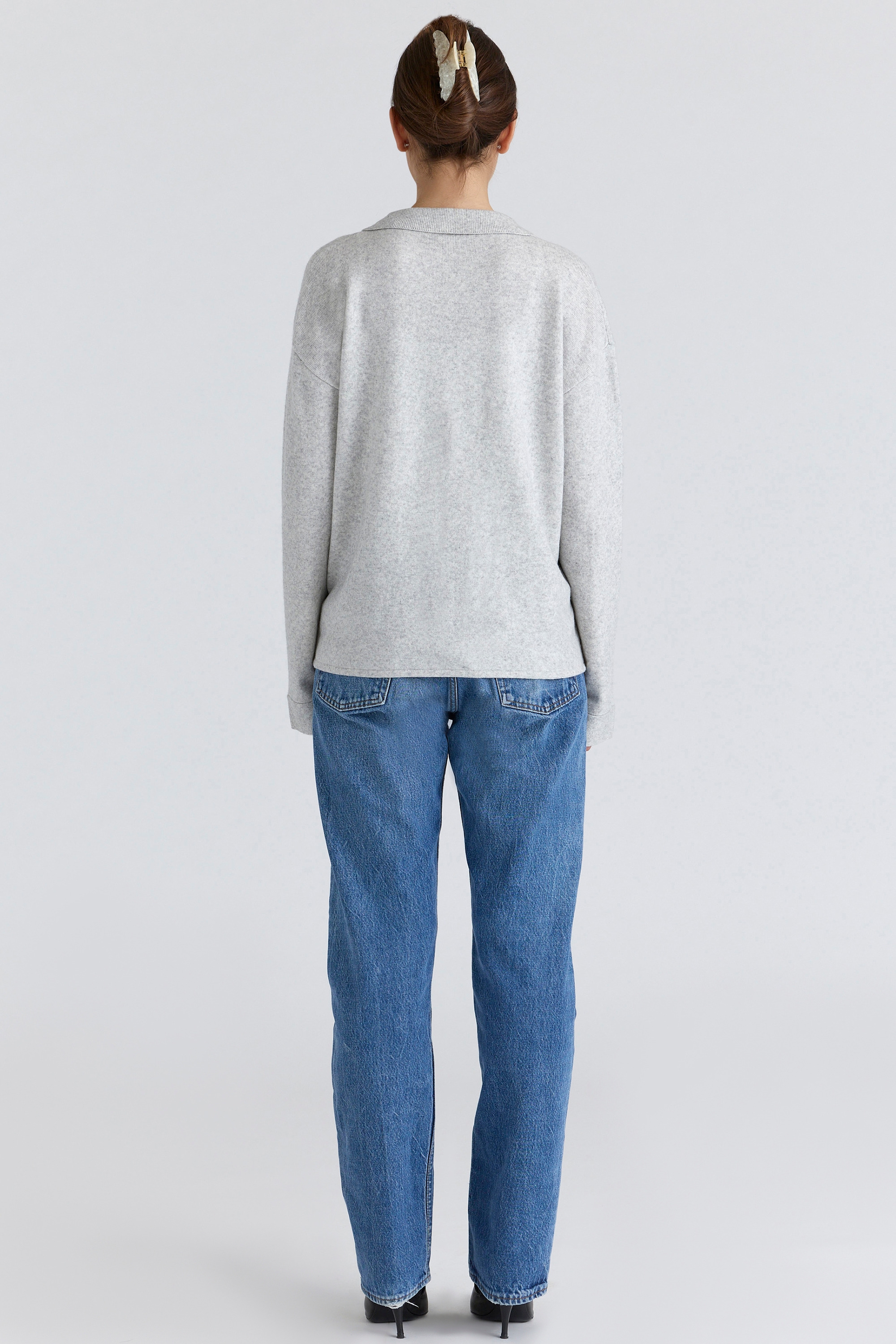 Devon  Grey Cashmere + Merino Wool Knit Shirt — image 8