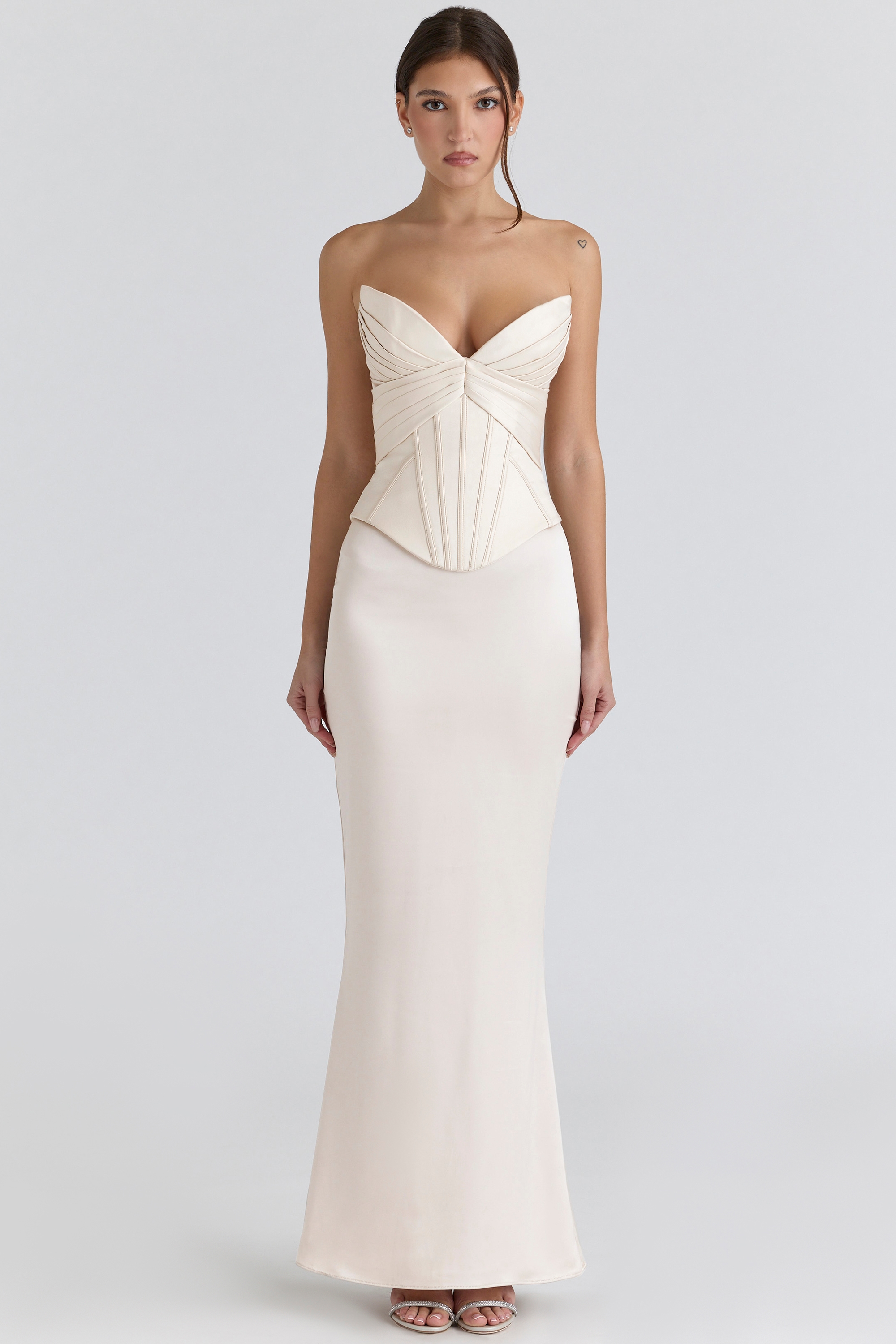 Eve  Ivory Satin Corset Maxi Gown - Limited Edition — image 7