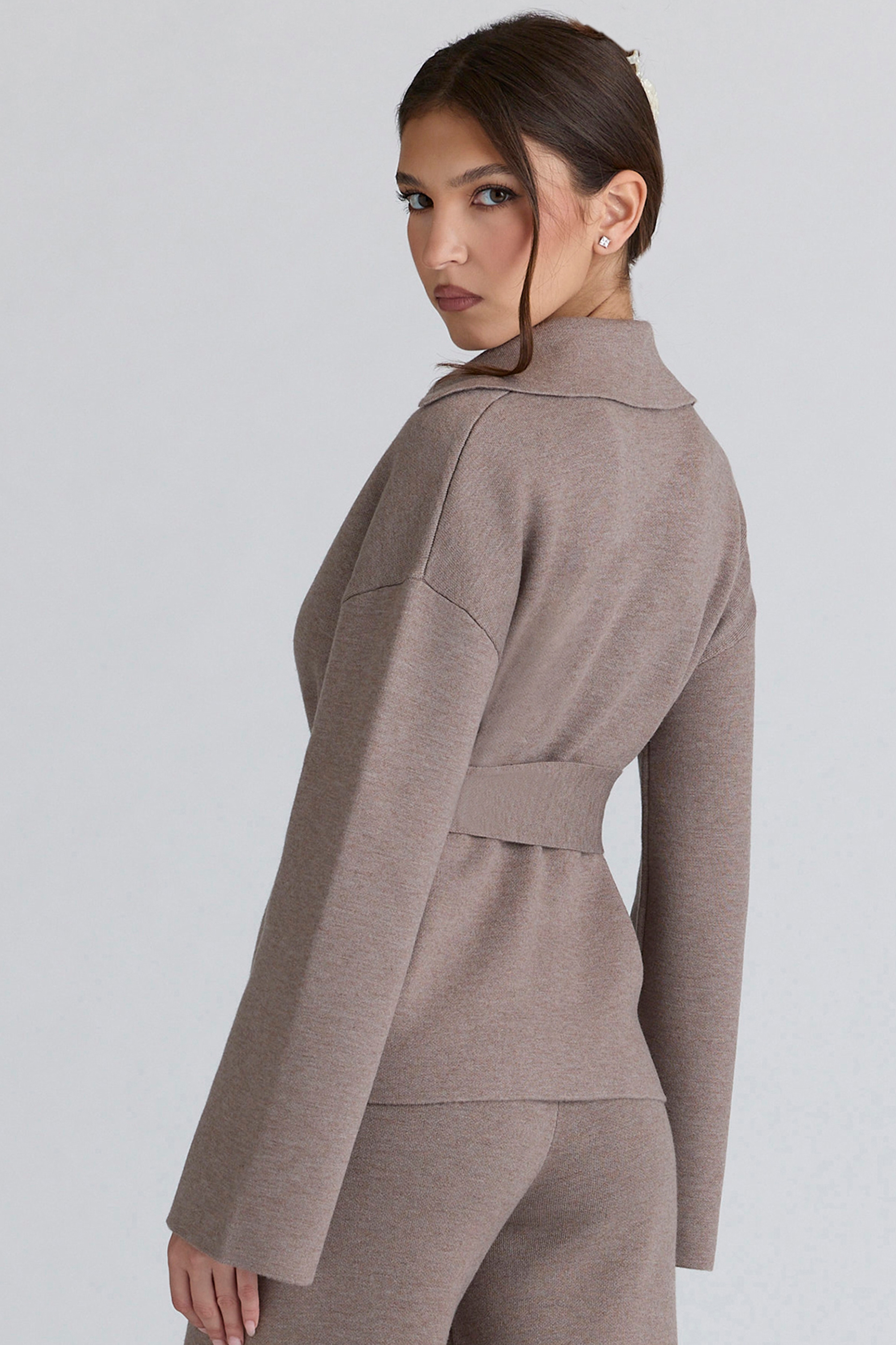 Fallon  Taupe Wool Wrap Contour Jacket — image 2