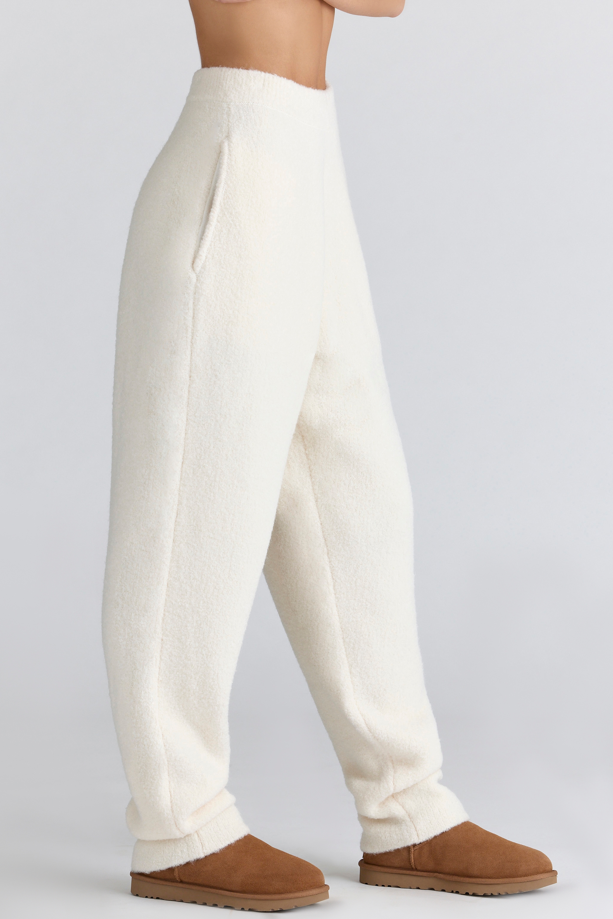 Geena  Ivory Wool Boucle Knit Trousers — image 3