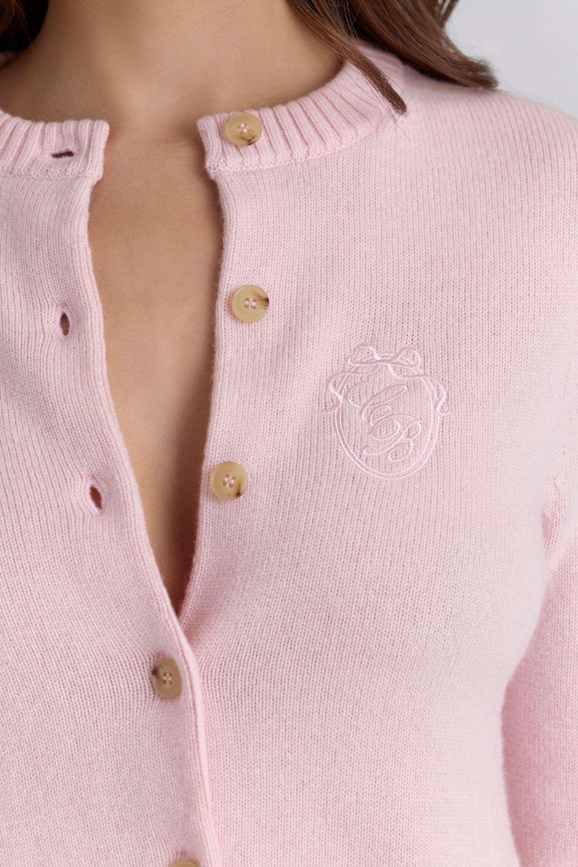 Emblem  Pink Cashmere + Wool Cardigan — image 3
