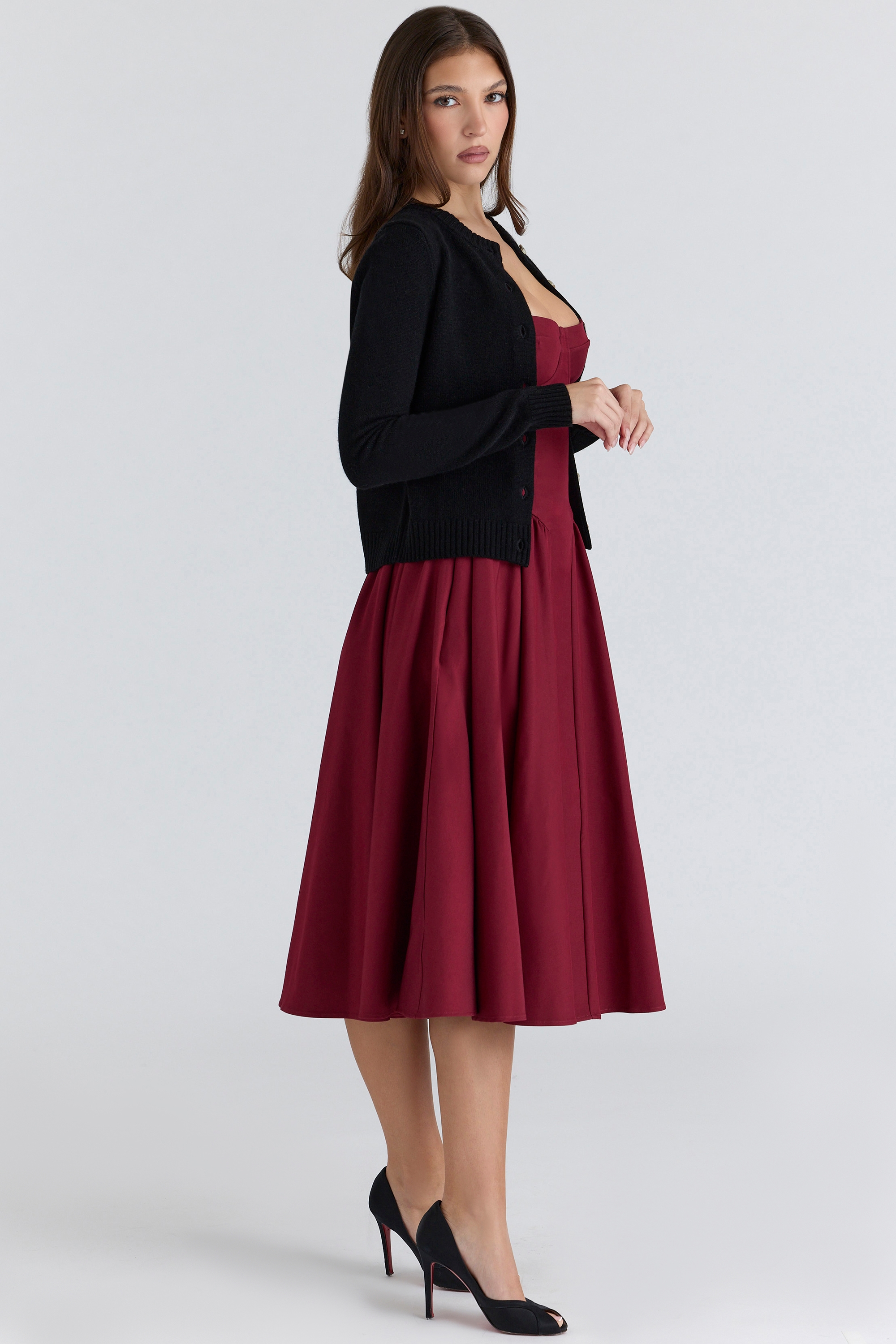 Signature  Black Cashmere + Merino Wool Cardigan — image 9