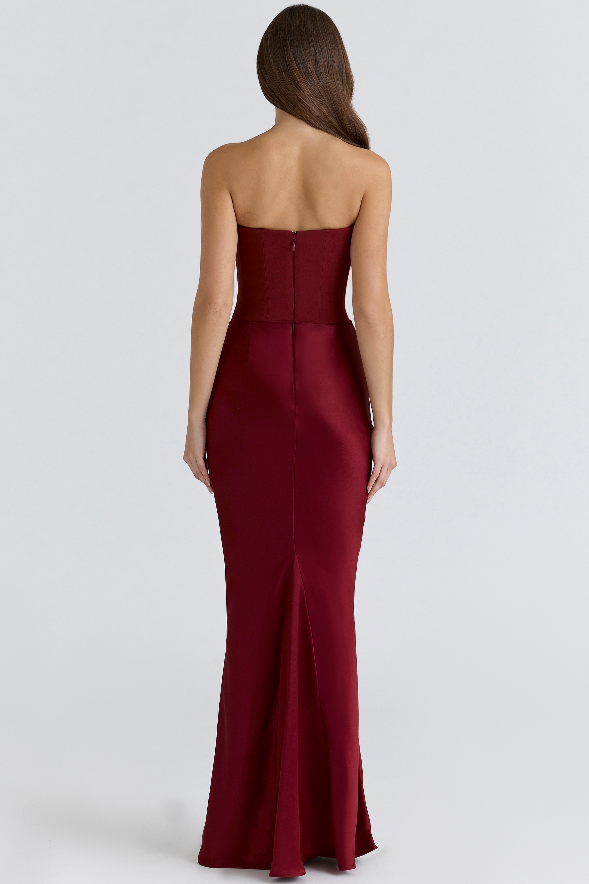 Persephone  Wine Strapless Corset Maxi Dress — image 8