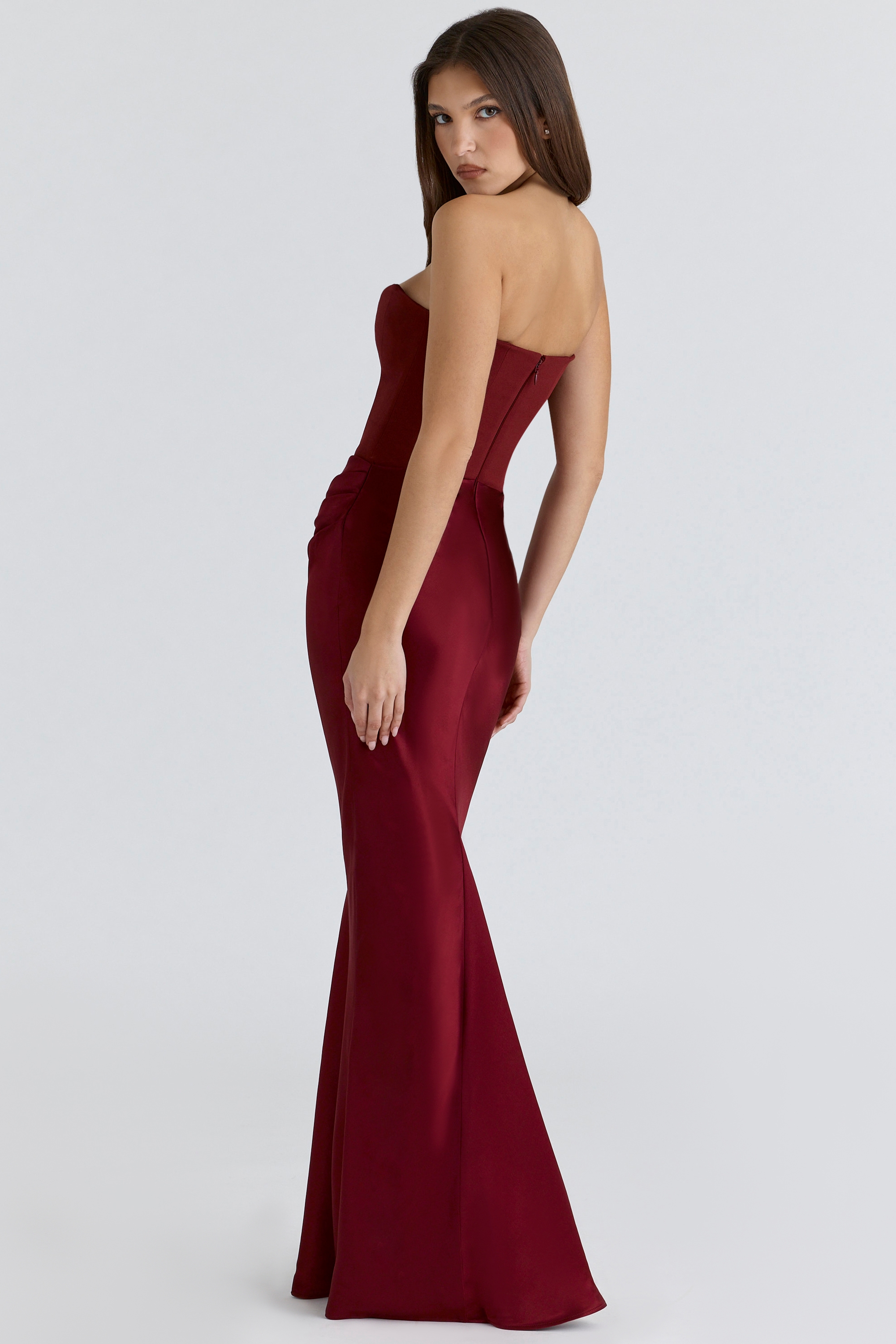 Persephone  Wine Strapless Corset Maxi Dress — image 7