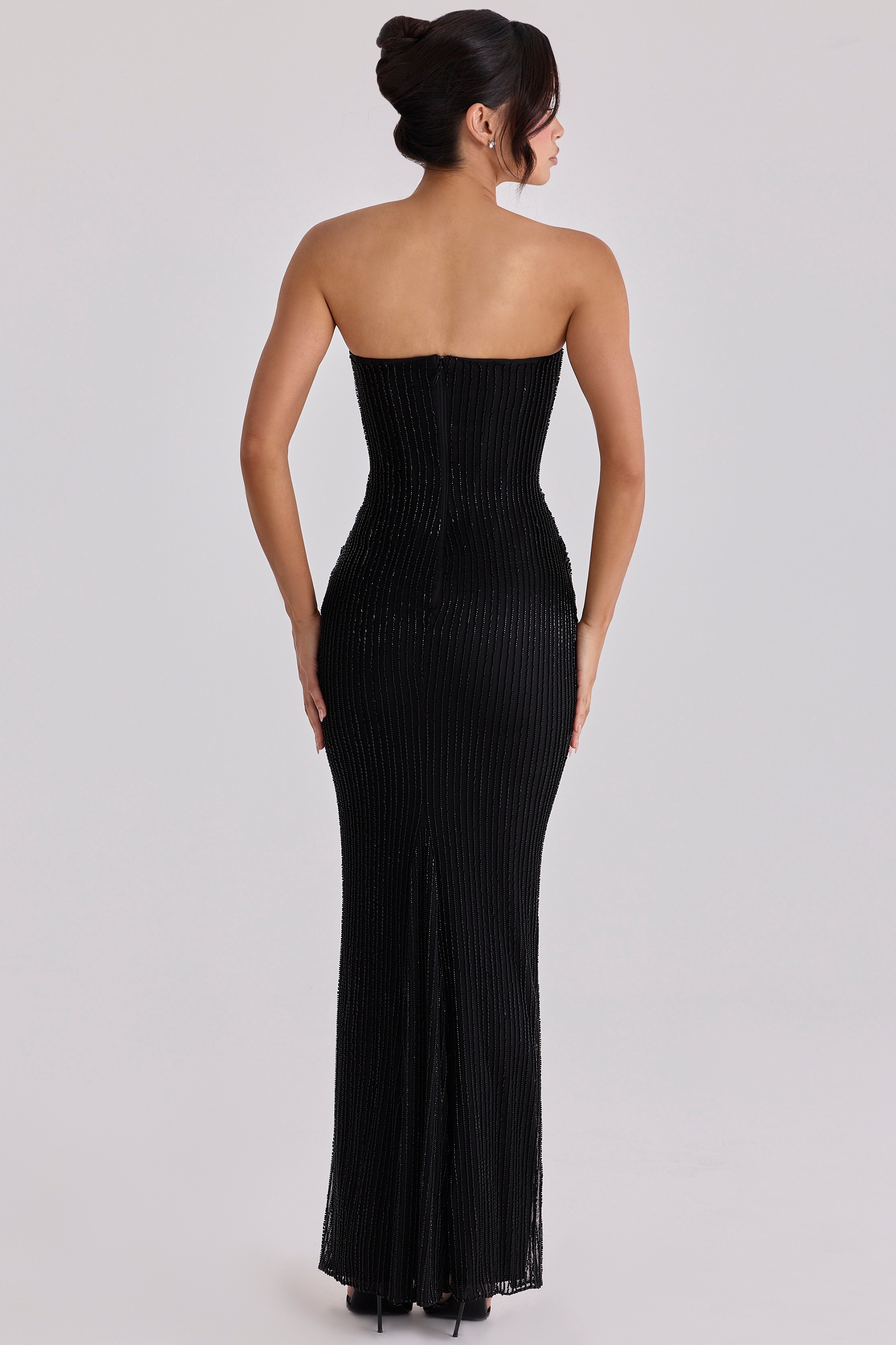 Alicia  Black Hand-Beaded Embellished Maxi Dress - Limited Edition — image 10