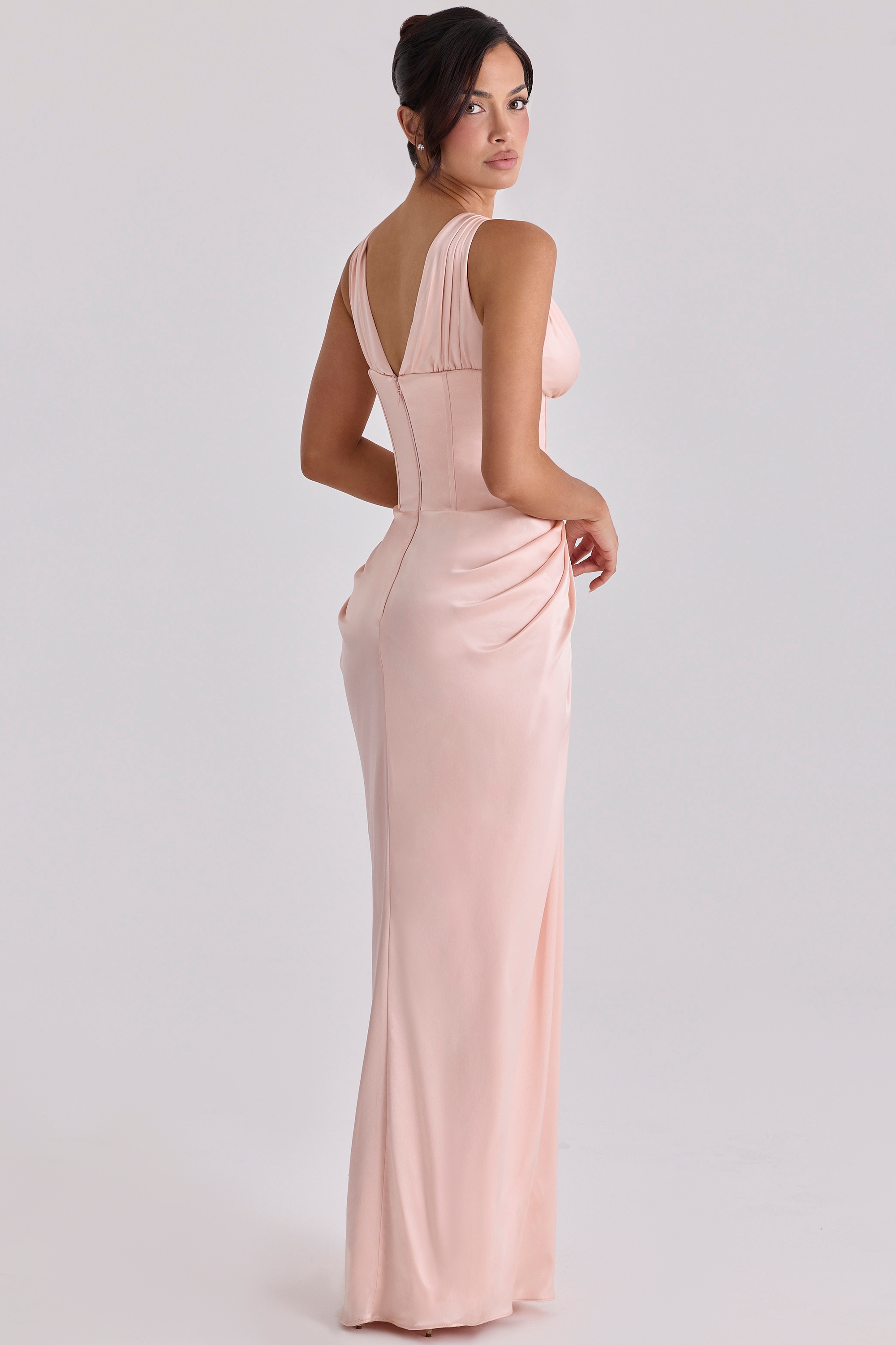 Angeline  Blush Satin Corset Maxi Dress - Limited Edition — image 9