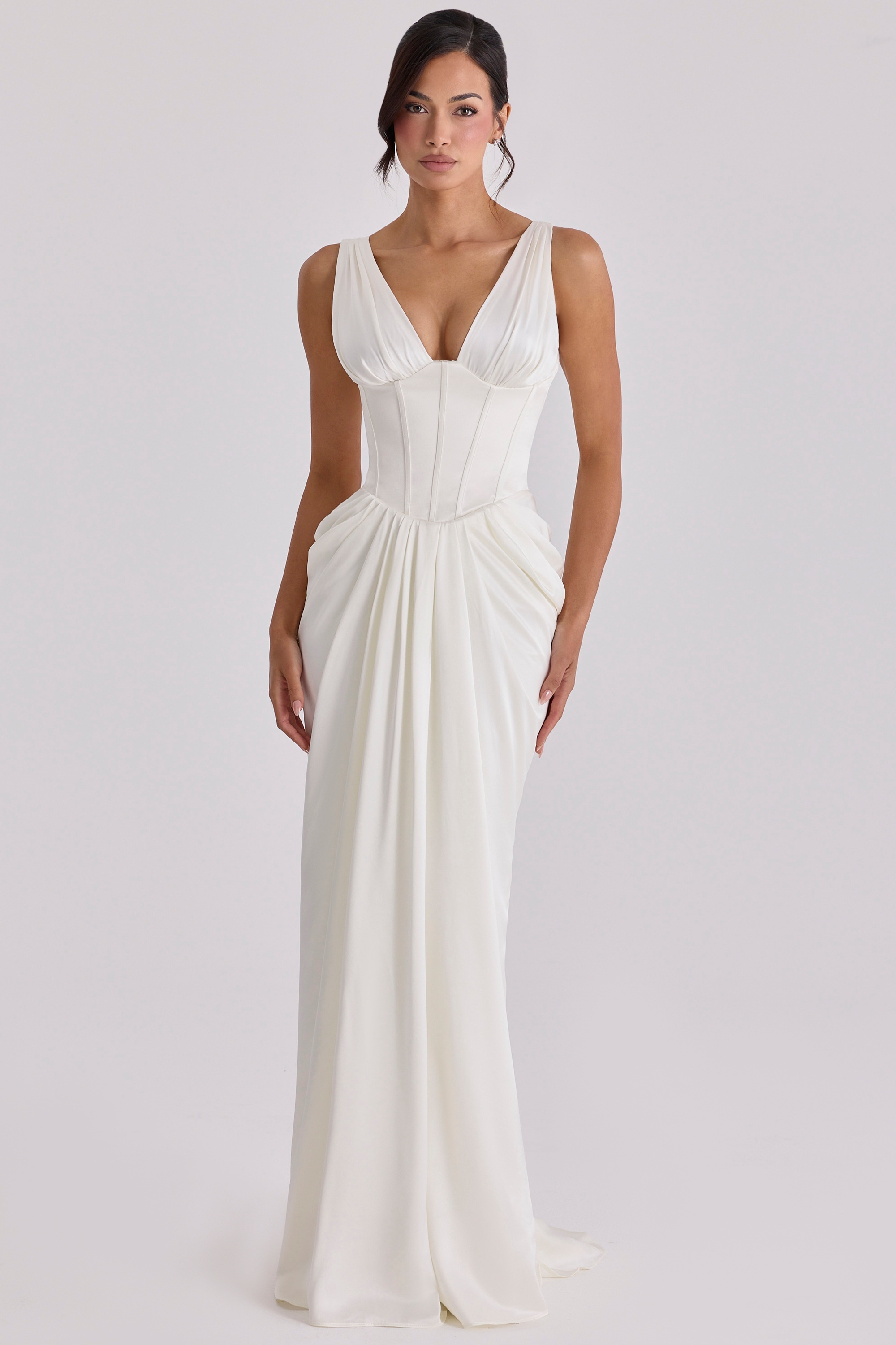 Arianna Ivory Satin Corset Bridal Gown
