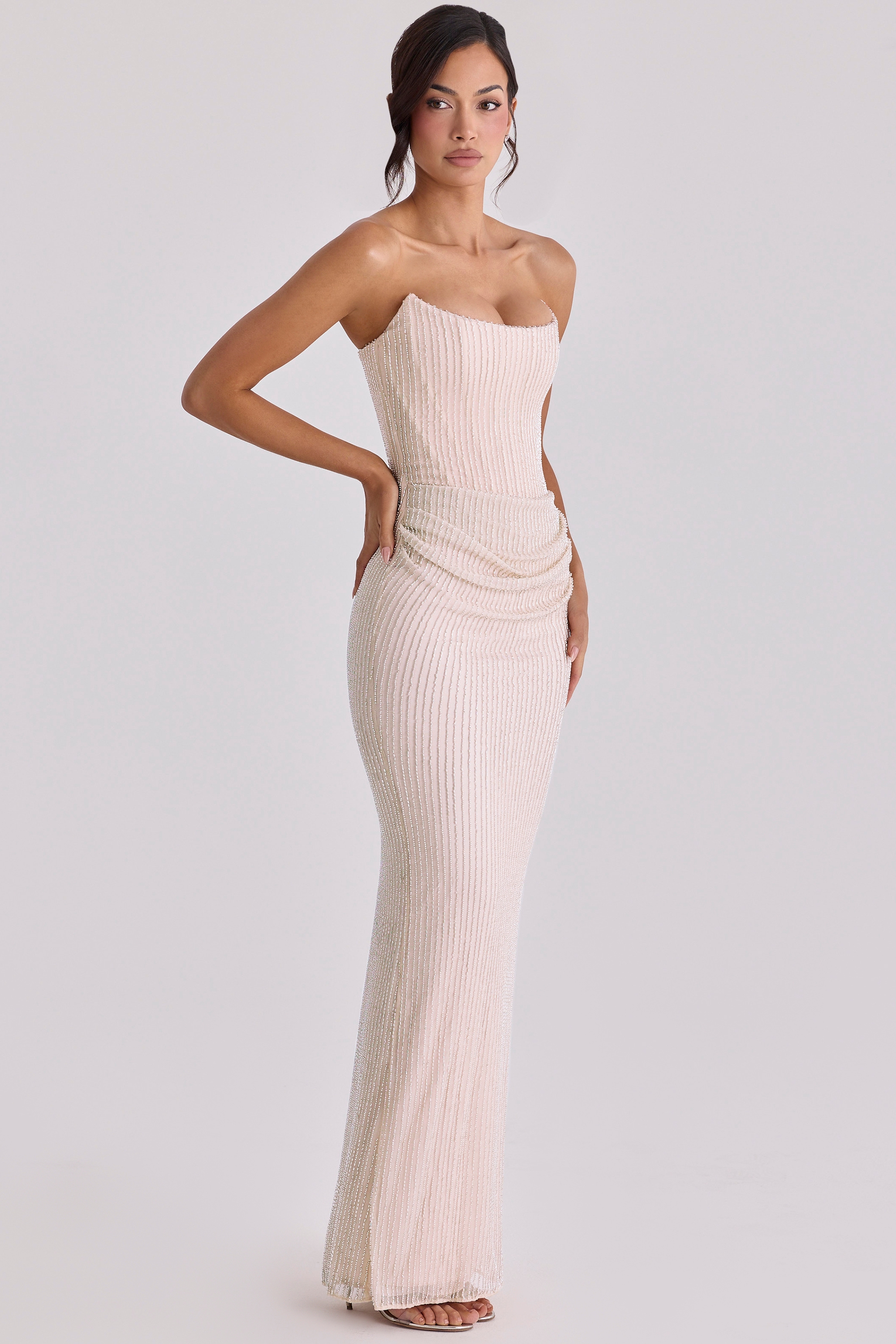 Arielle  Champagne Hand Embellished Beaded Bridal Gown — image 7