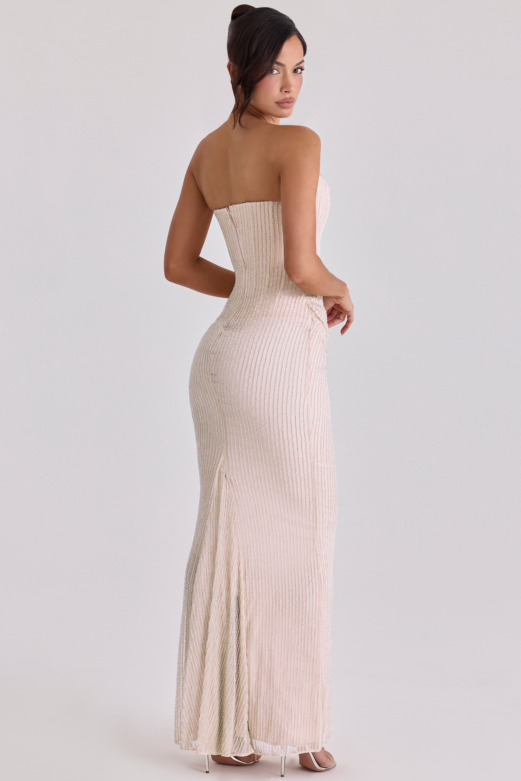 Arielle  Champagne Hand Embellished Beaded Bridal Gown — image 8