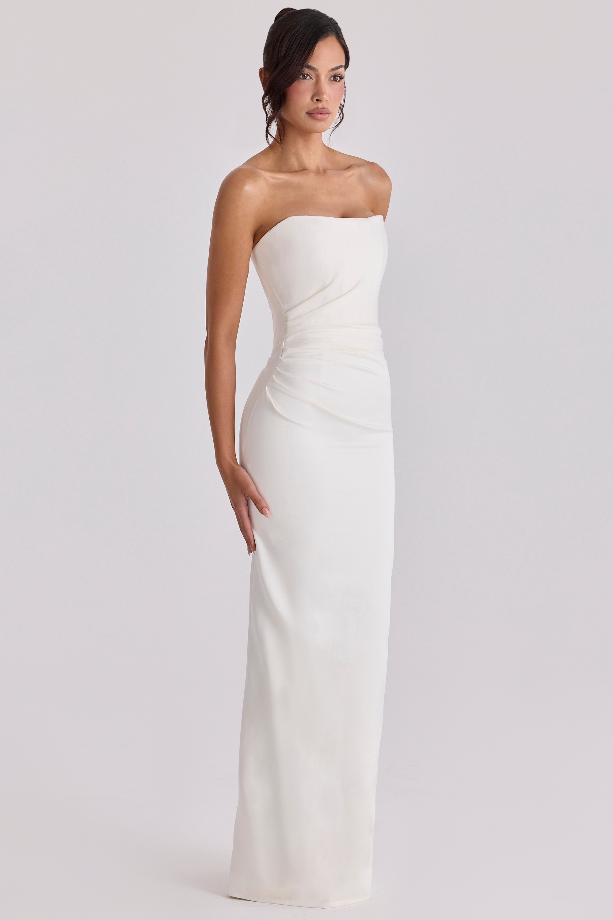 Clarinda  Ivory Satin Strapless Bridal Gown — image 6