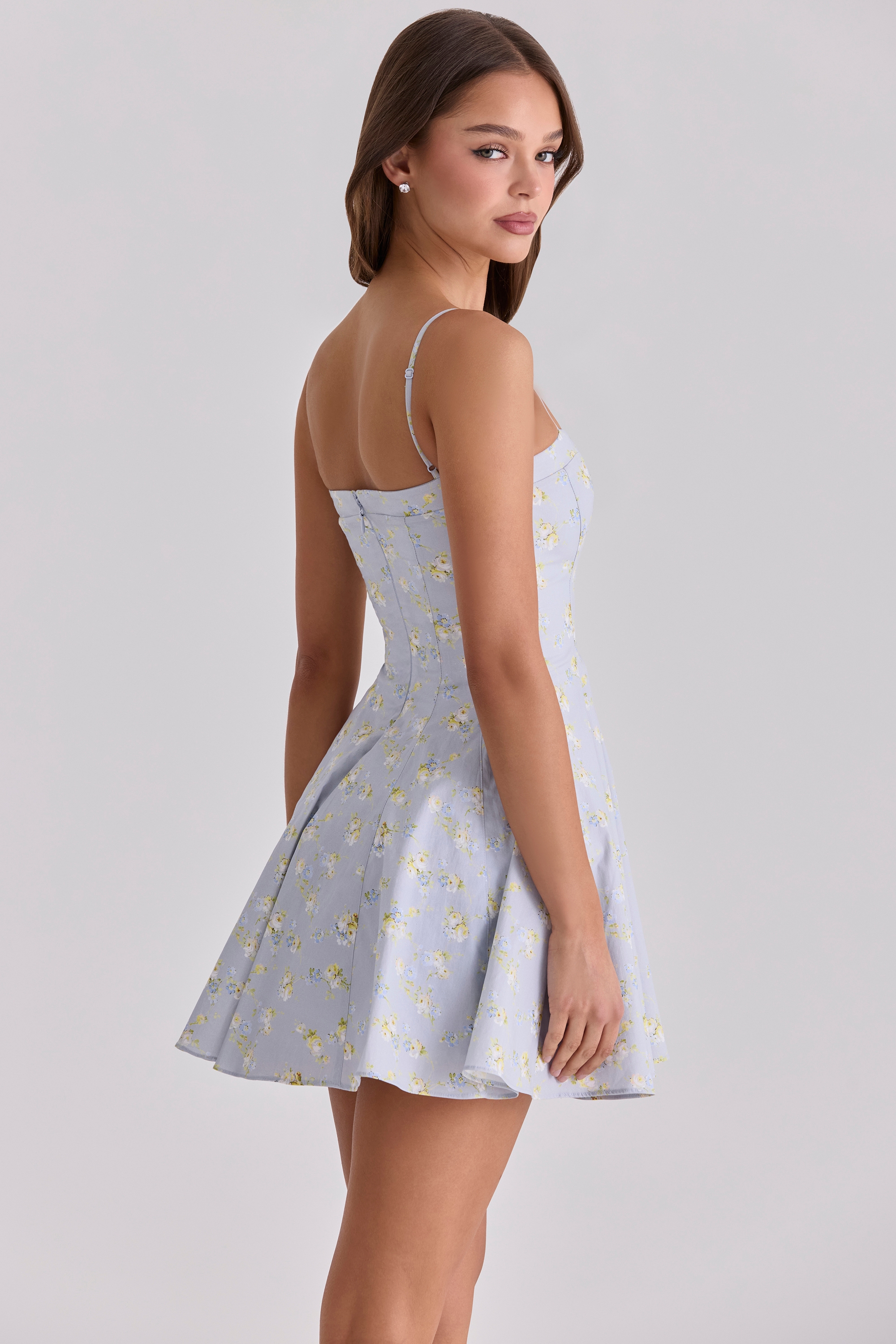 Dolly  Blue Wildflower Floral Print Cotton Mini Sundress — image 2