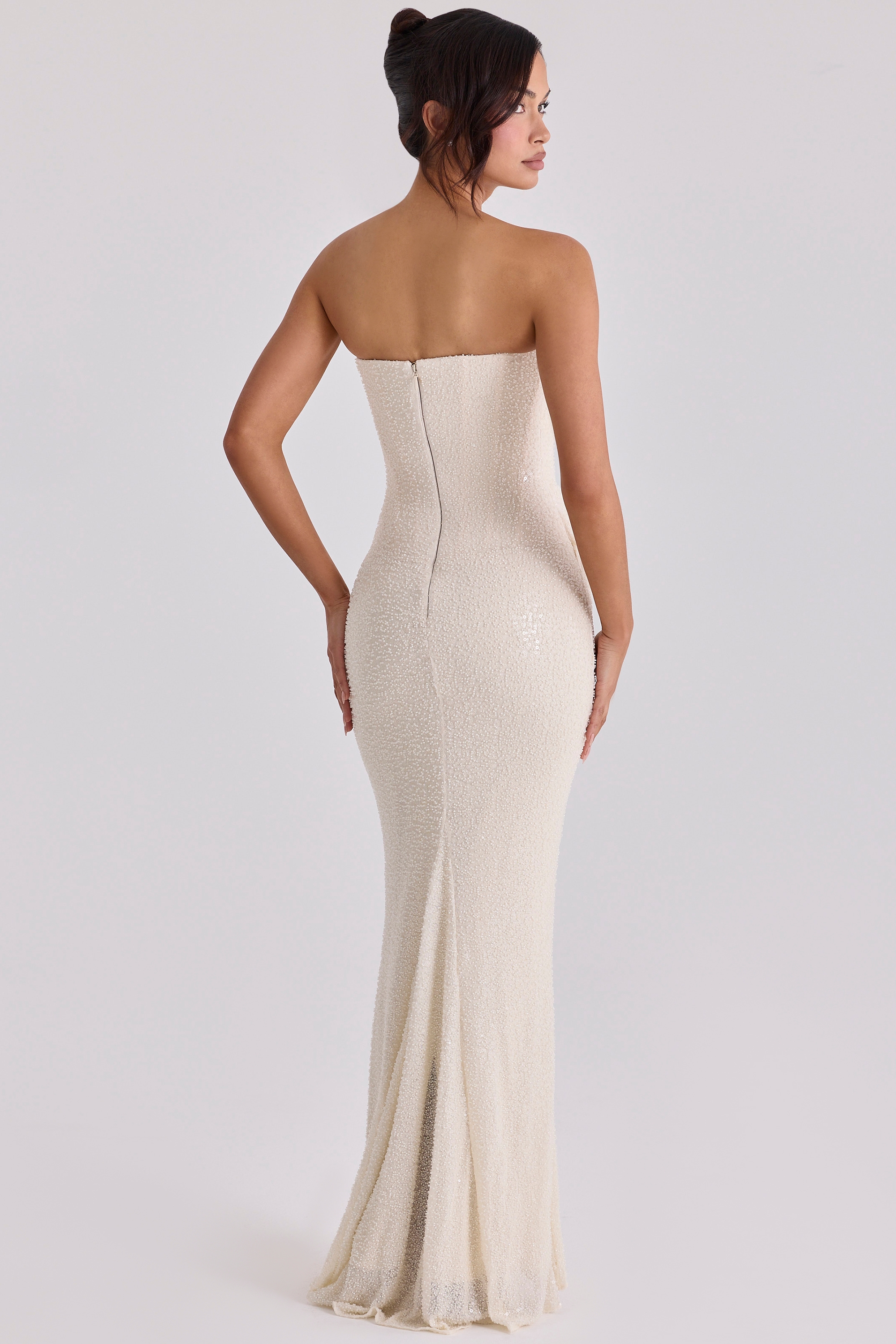 Dove  Ivory Beaded Embellished Strapless Bridal Gown — image 10