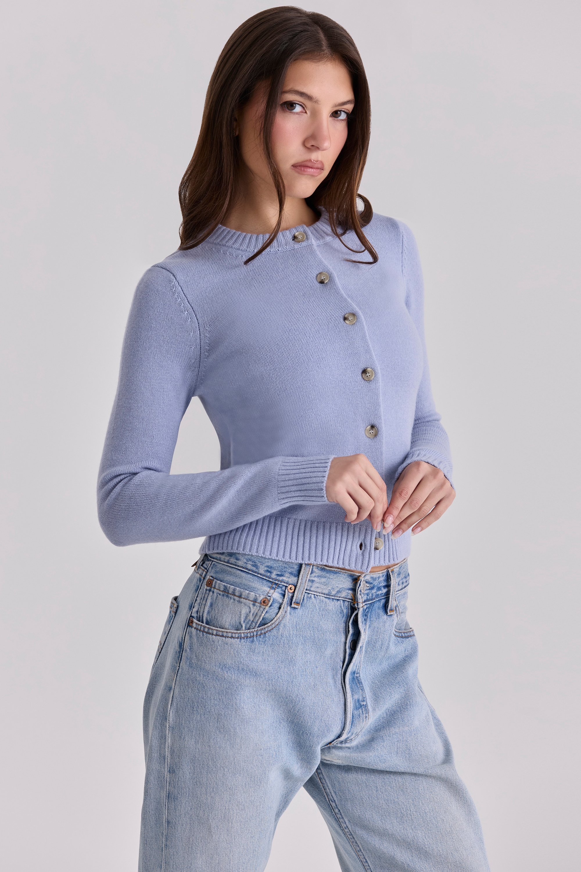 Signature  Bluebell Cashmere + Merino Wool Cardigan — image 3
