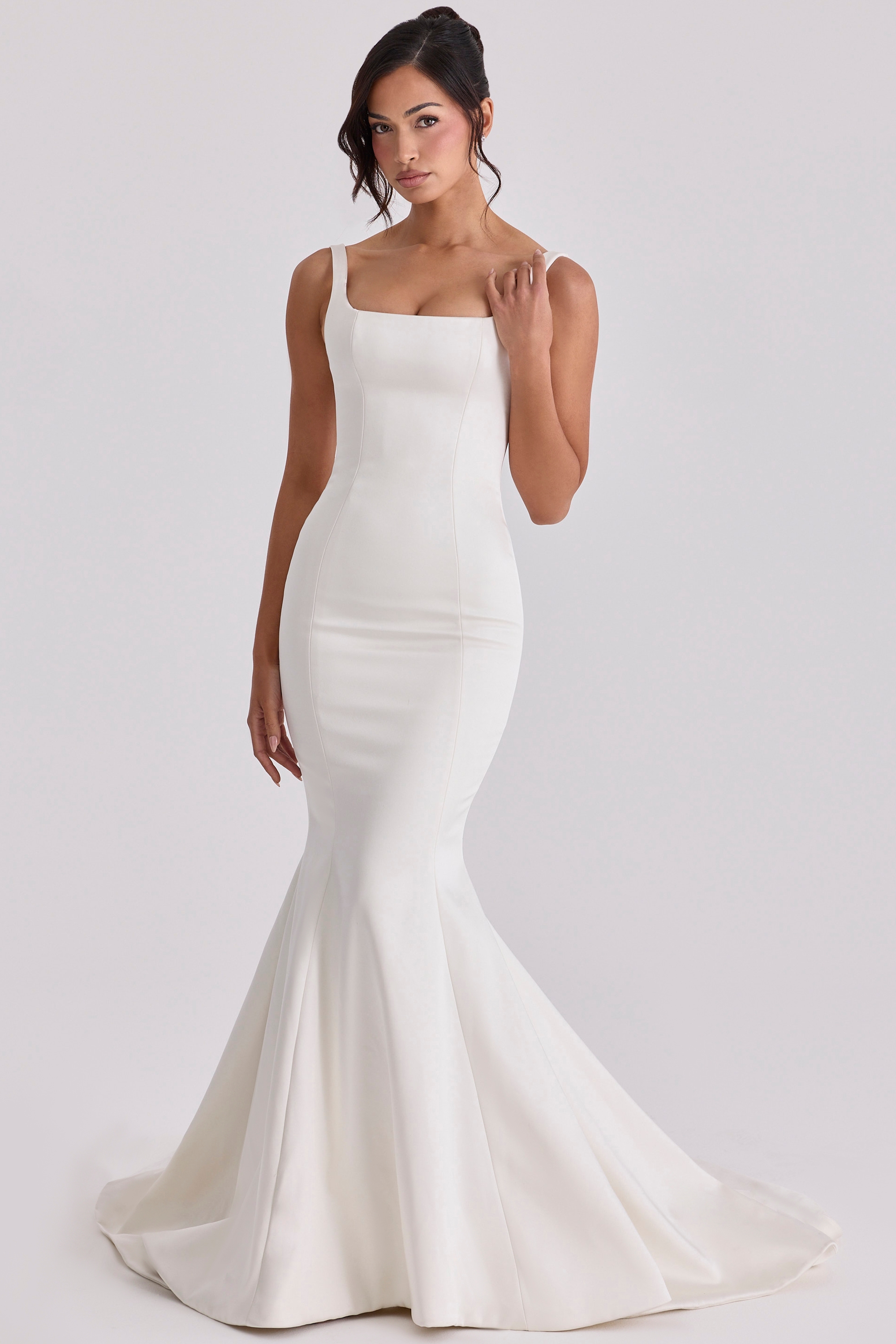 Leonie  Ivory Satin Button Back Bridal Gown — image 7