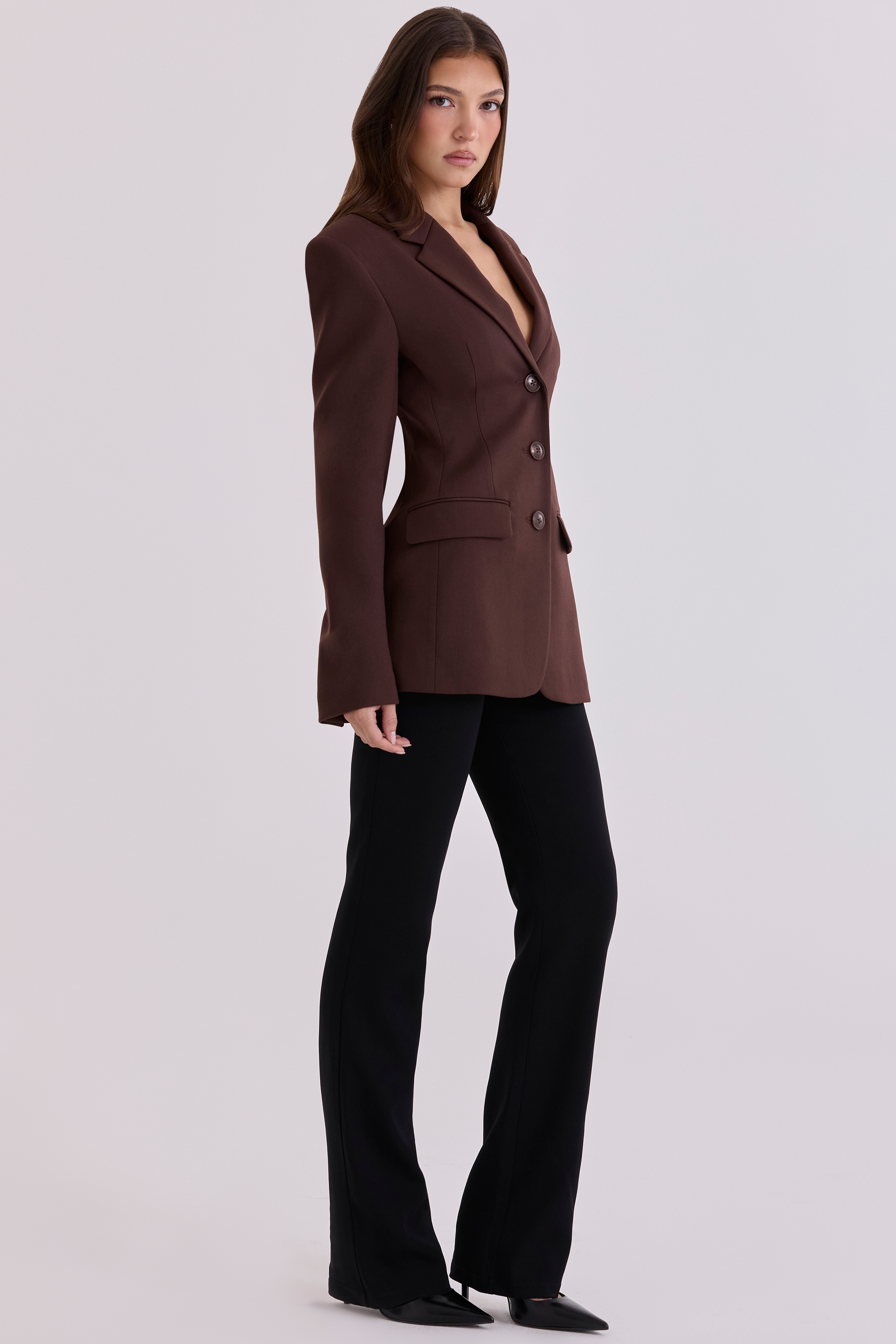 Luella  Chocolate Crepe Hourglass Blazer Jacket — image 7