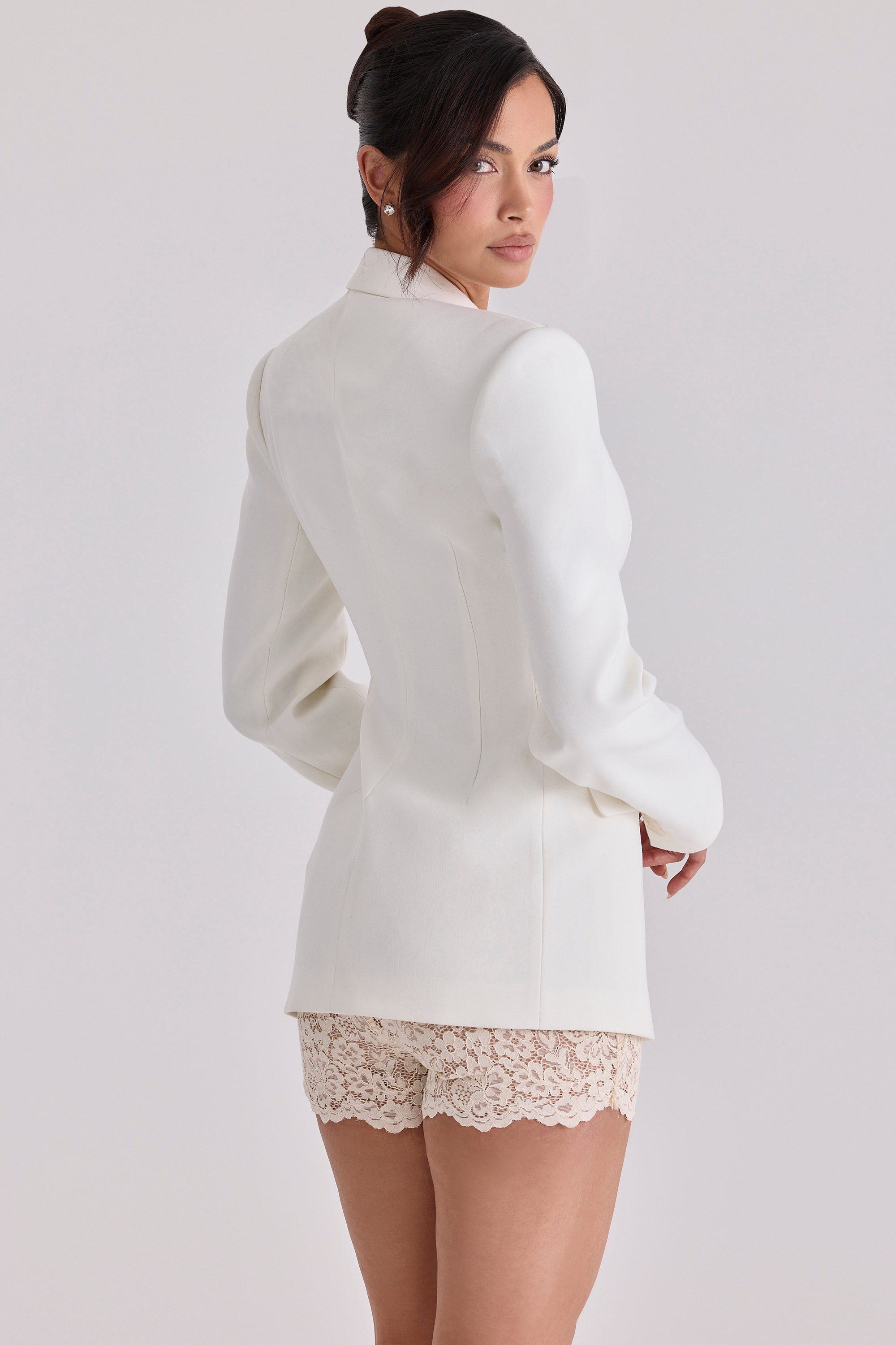 Margot  Vintage Ivory Corded Lace Mini Shorts — image 10