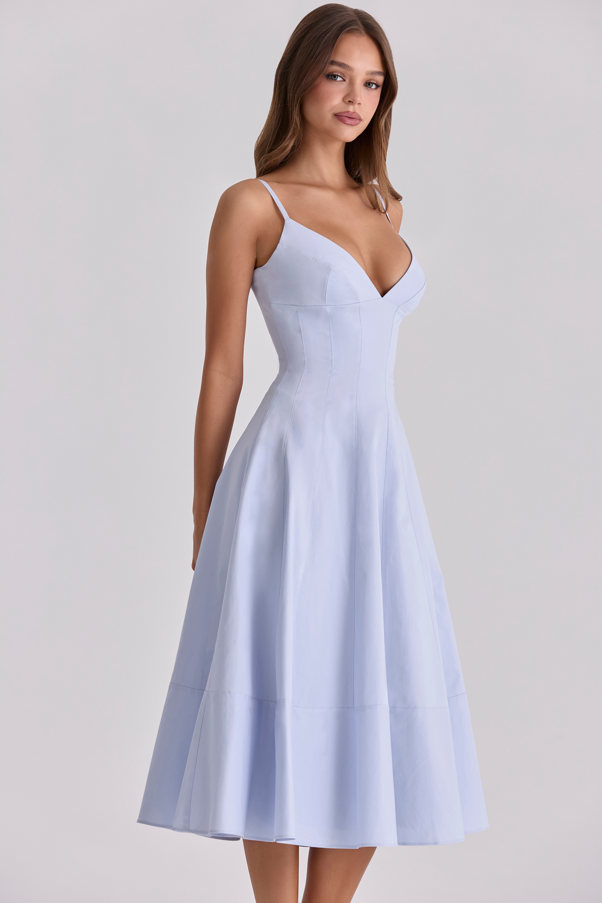 Millie  Bluebell Lace Up Cotton Midi Sundress — image 6