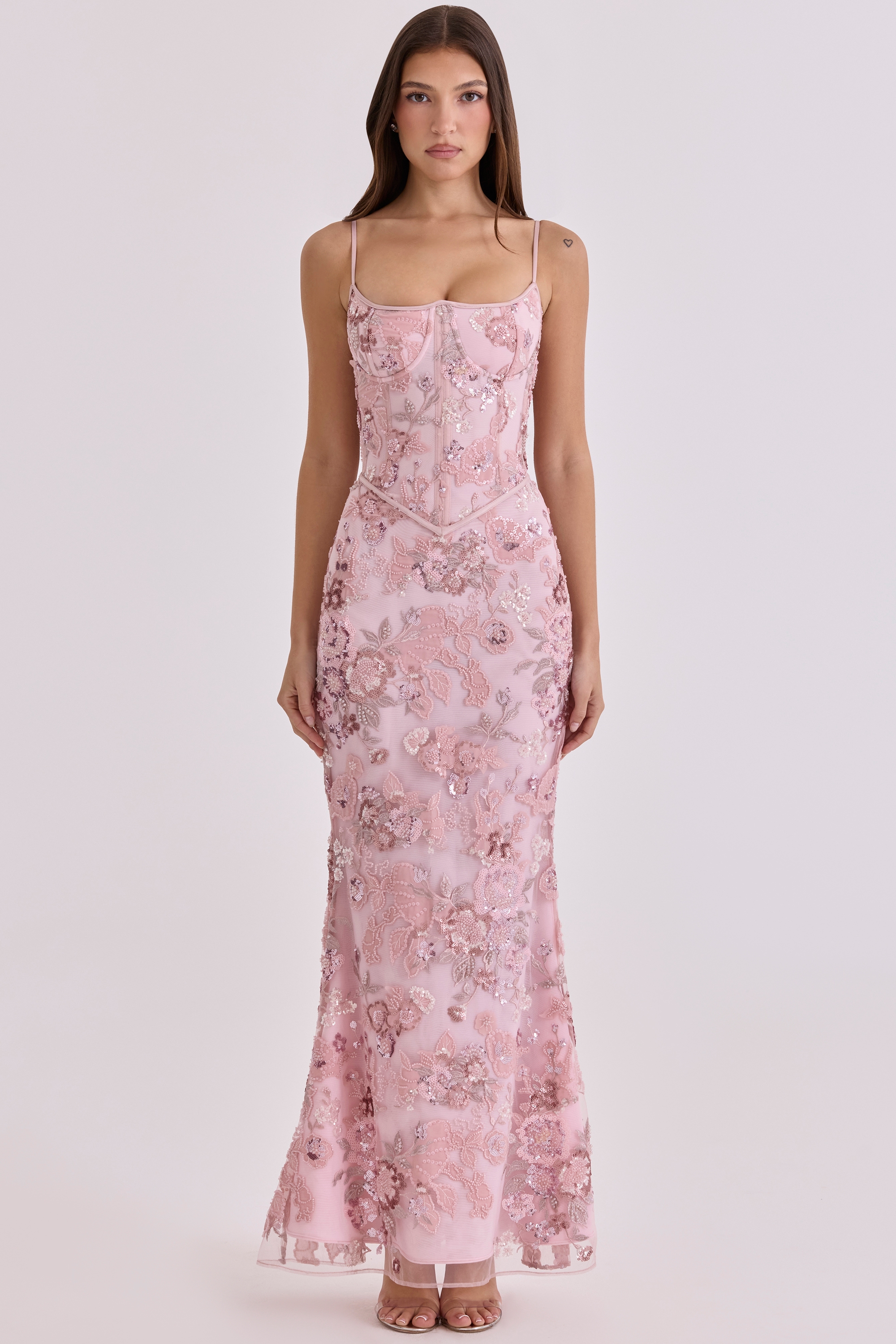 Naima  Pink Hand Beaded Embellished Corset Maxi Dress - Limited Edition — image 7