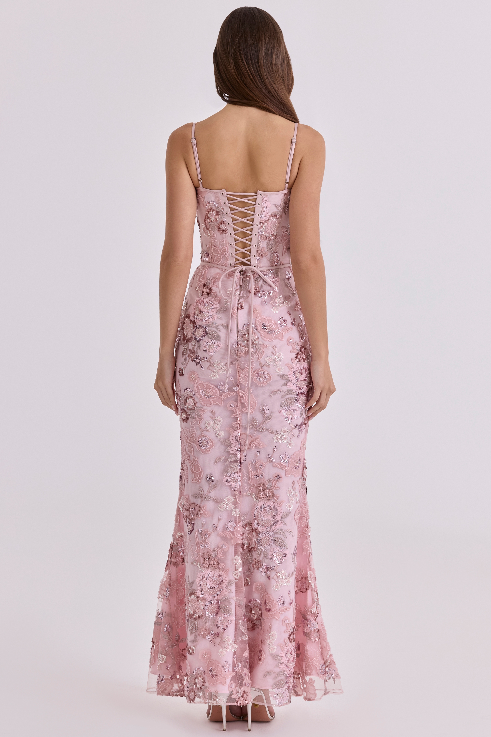 Naima  Pink Hand Beaded Embellished Corset Maxi Dress - Limited Edition — image 11
