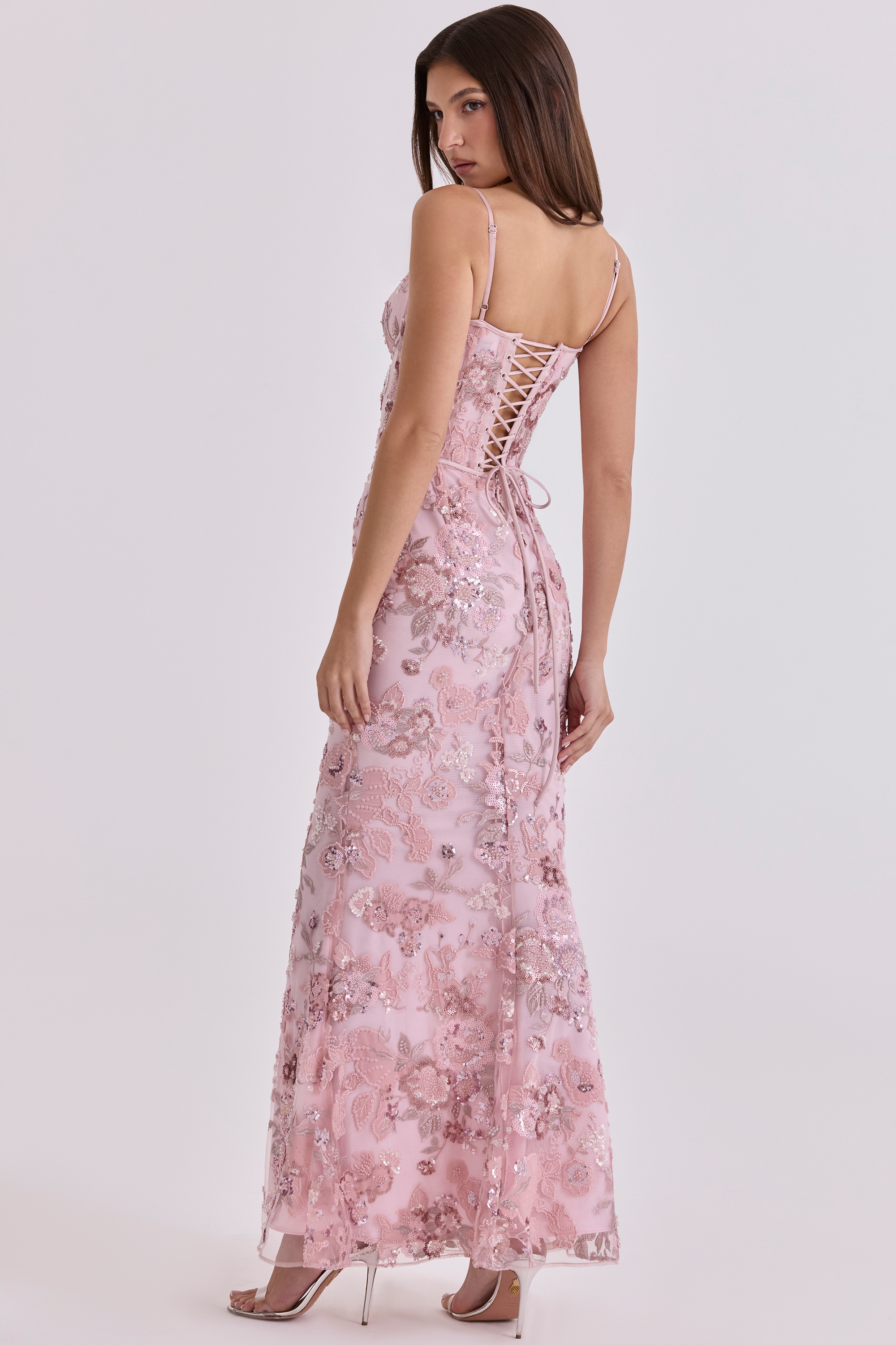 Naima  Pink Hand Beaded Embellished Corset Maxi Dress - Limited Edition — image 10