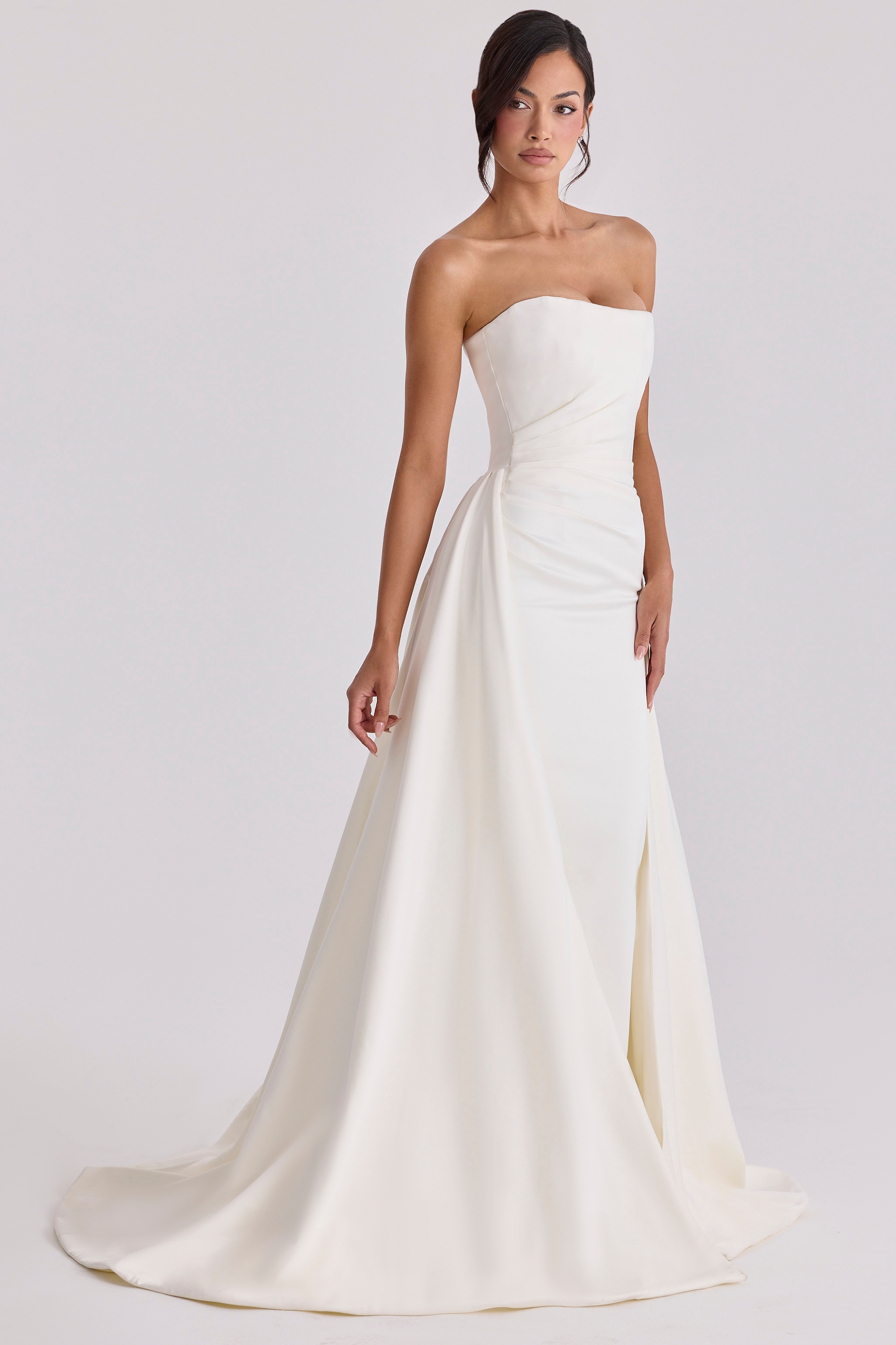 Sabrina  Ivory Satin Strapless Bridal Gown — image 8