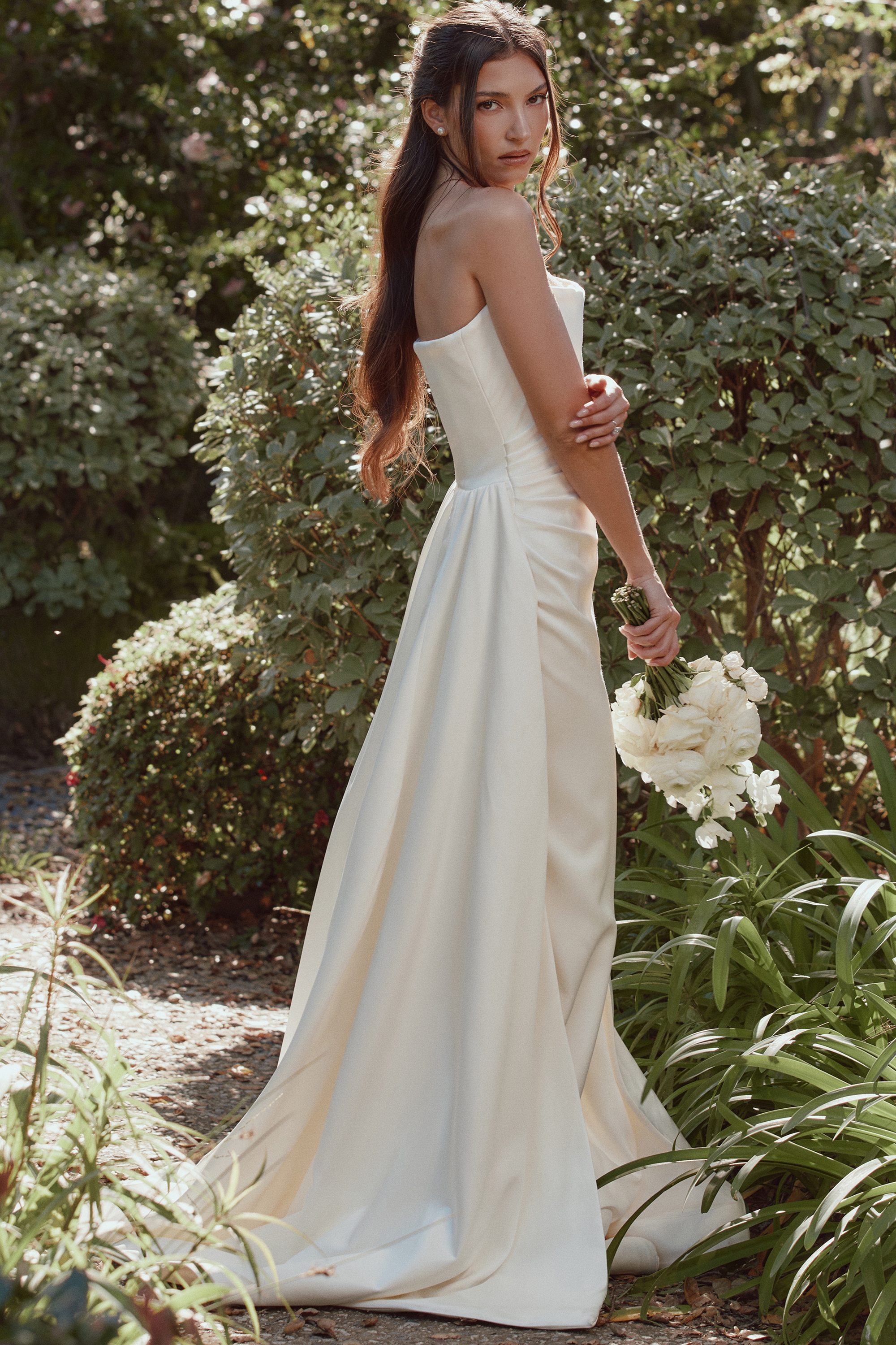 Sabrina  Ivory Satin Strapless Bridal Gown — image 4