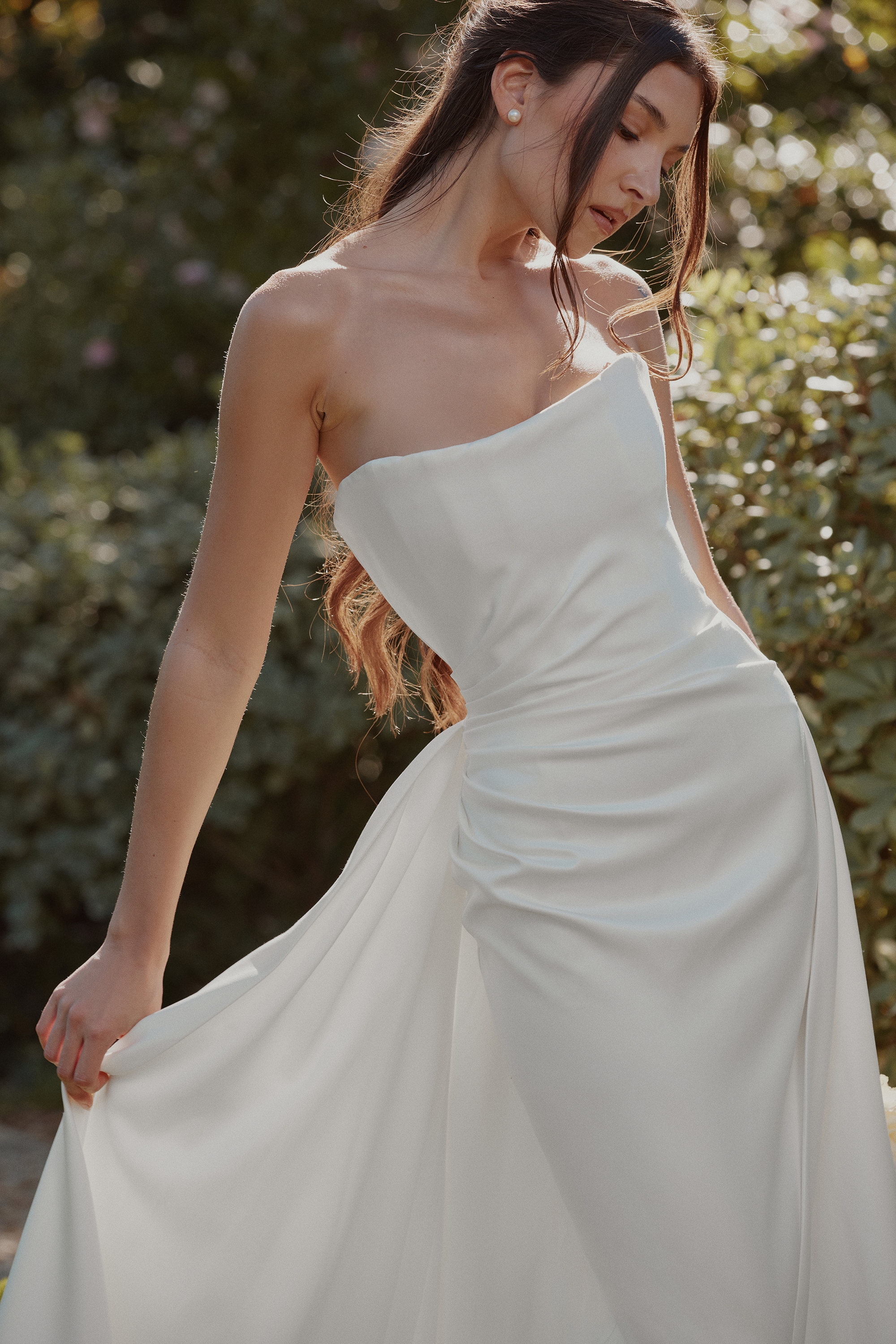 Sabrina  Ivory Satin Strapless Bridal Gown — image 3