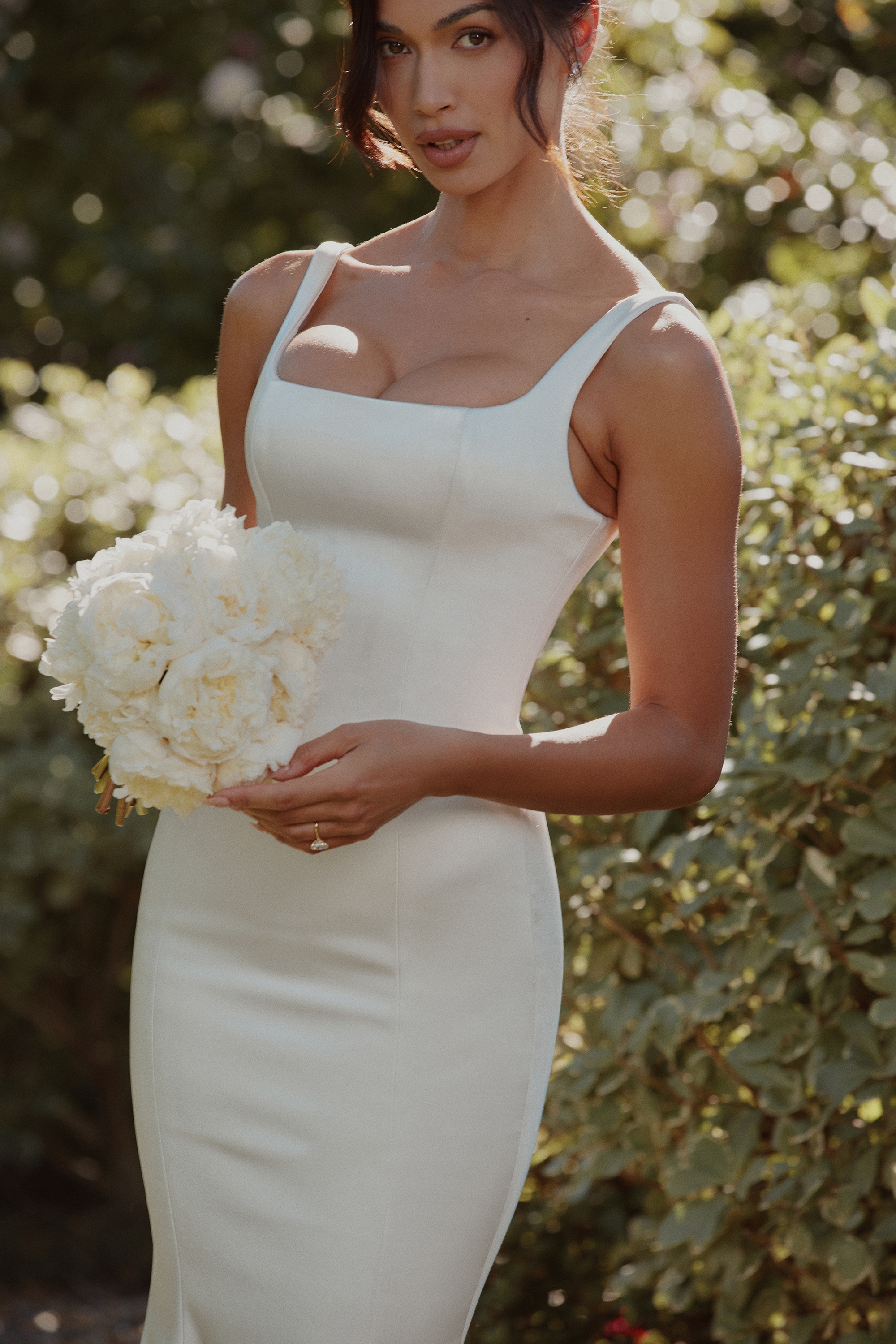 Leonie  Ivory Satin Button Back Bridal Gown — image 3