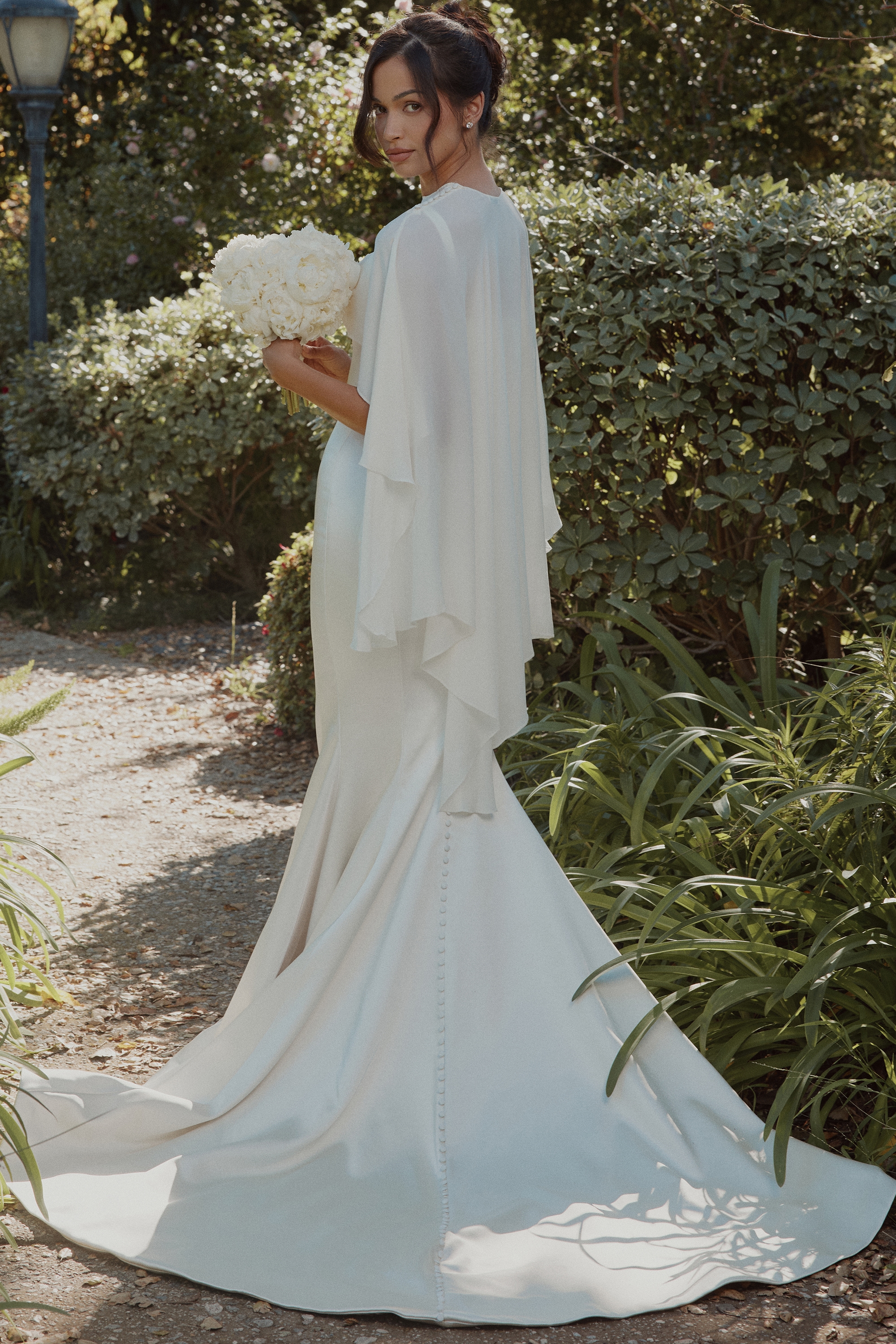 Alena  Ivory Asymmetric Draped Pure Silk Shawl — image 8