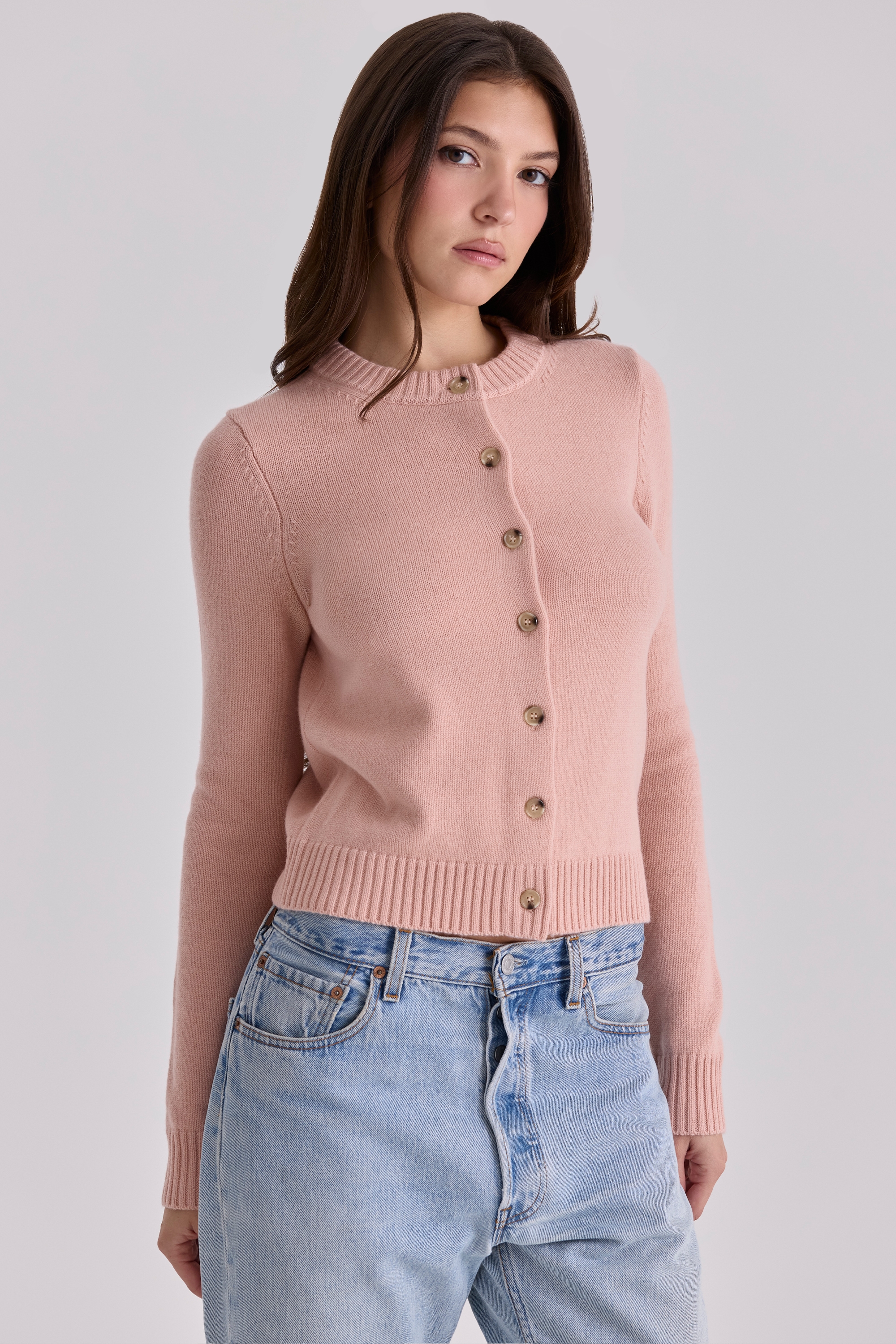 Signature  Peach Cashmere + Merino Wool Cardigan — image 6