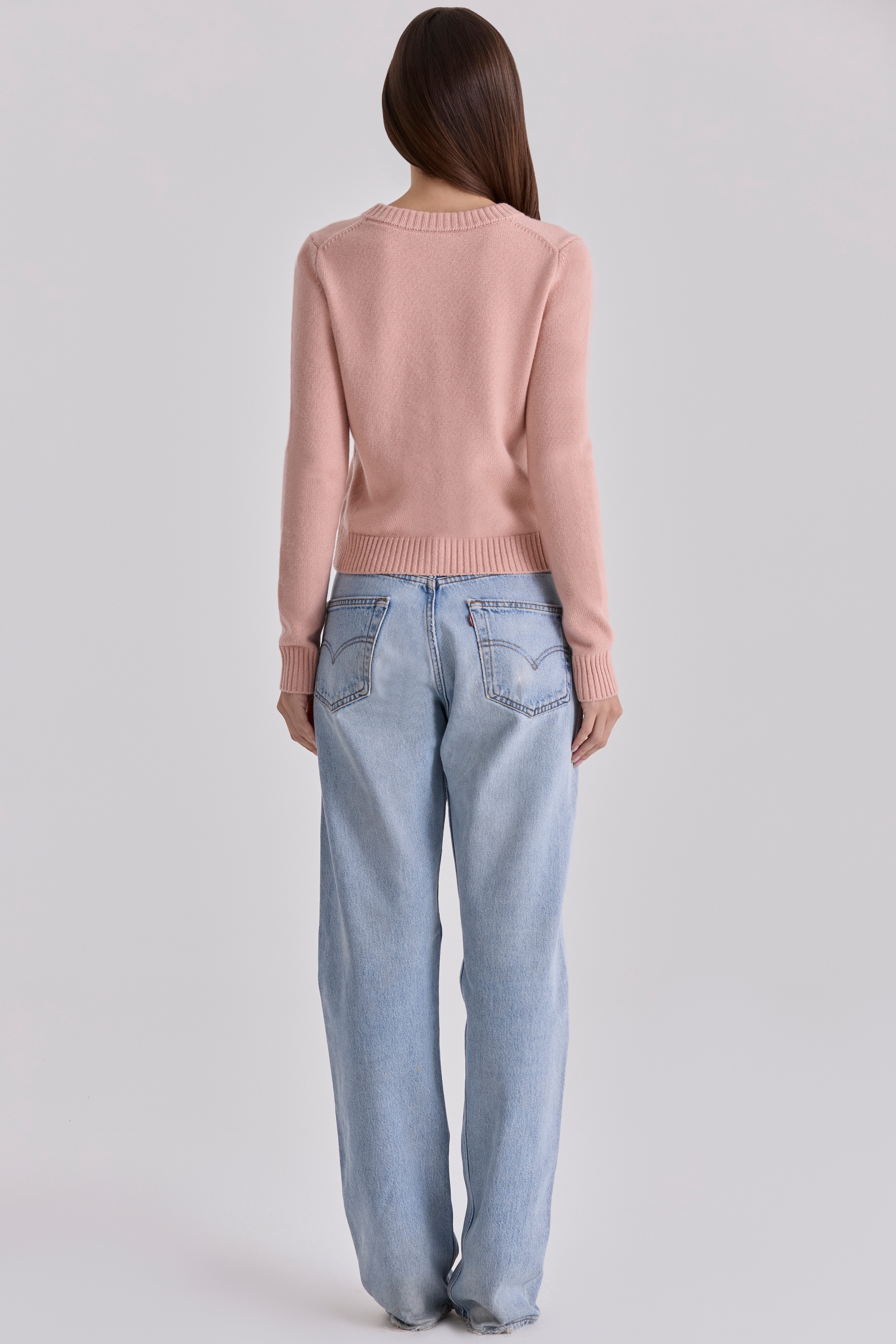 Signature  Peach Cashmere + Merino Wool Cardigan — image 9