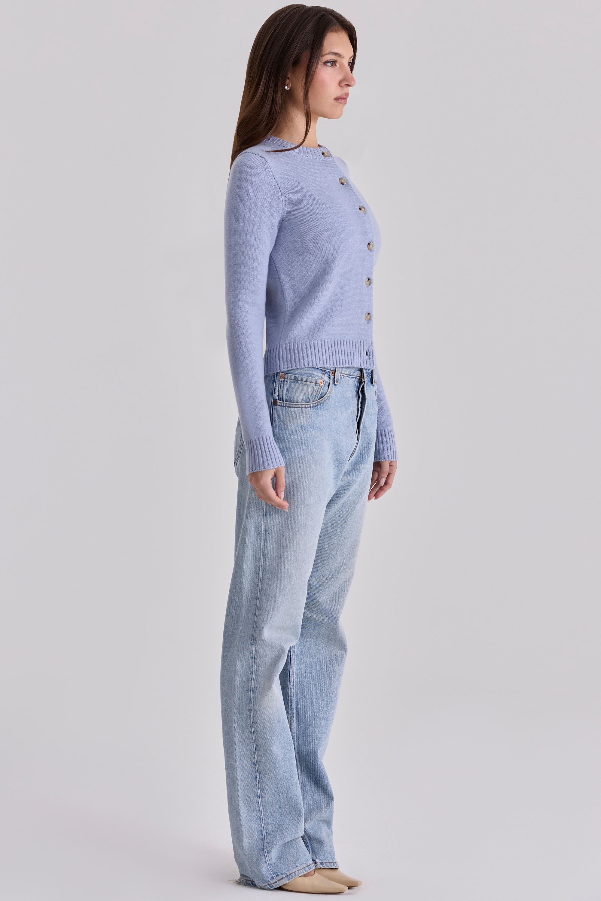 Signature  Bluebell Cashmere + Merino Wool Cardigan — image 8