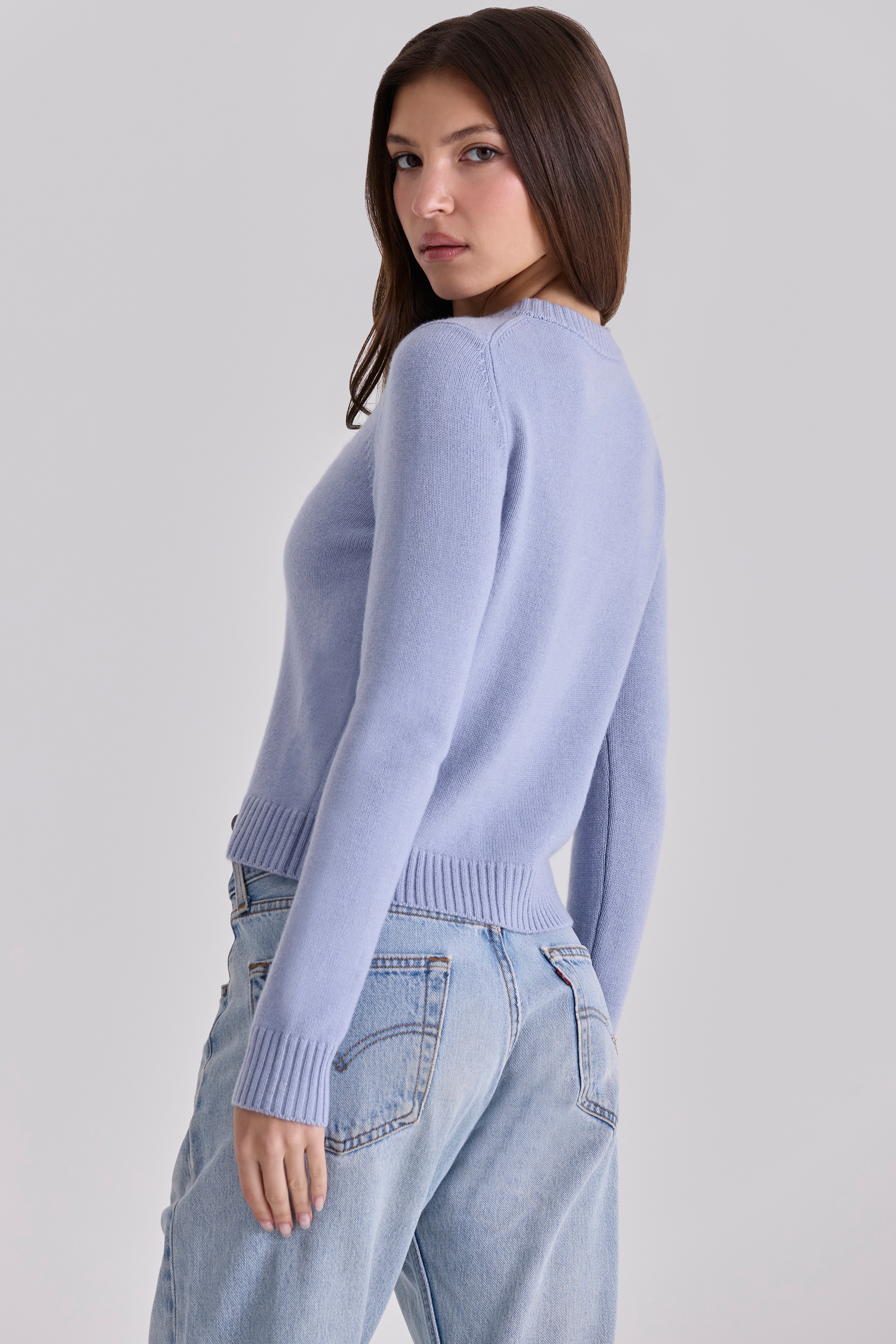 Signature  Bluebell Cashmere + Merino Wool Cardigan — image 9