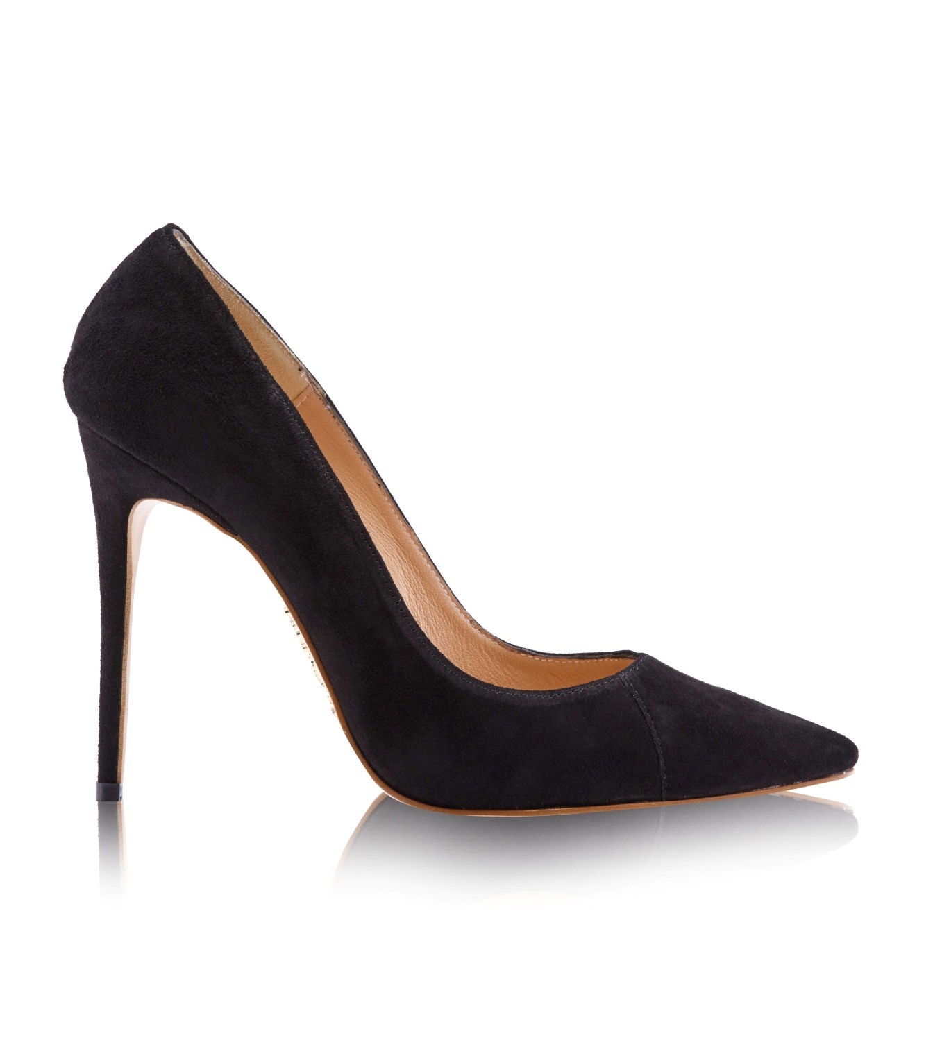 PARIS  4" Black Suede Pointy Toe Heels — image 1