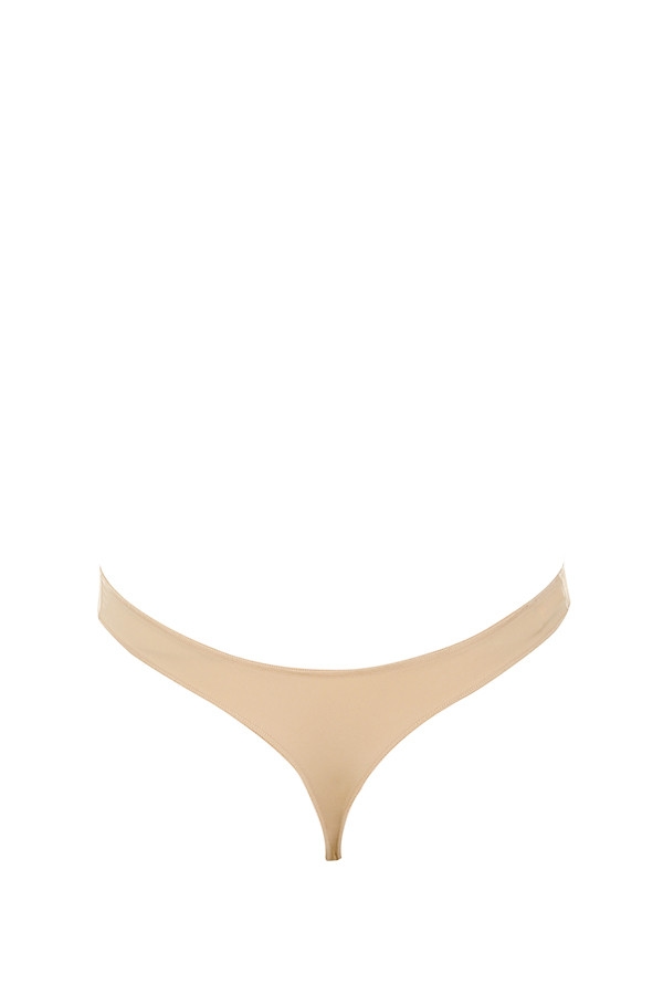 Beige Plunge Self Adhesive Backless Bodysuit — image 8