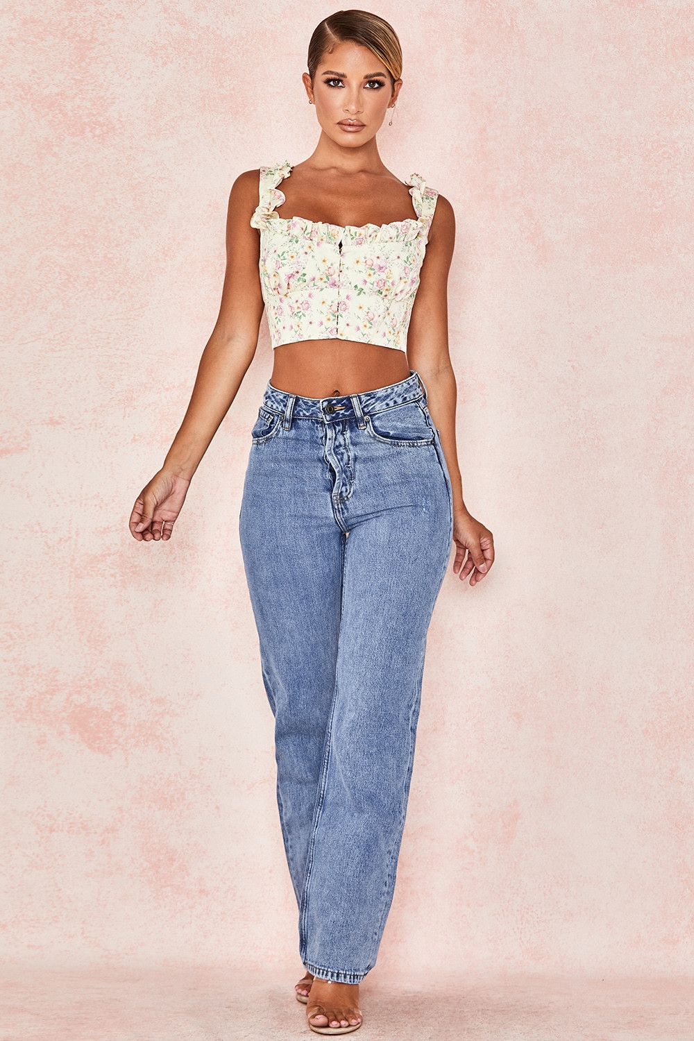 Remy  Lemon Floral Corseted Cropped Top — image 7