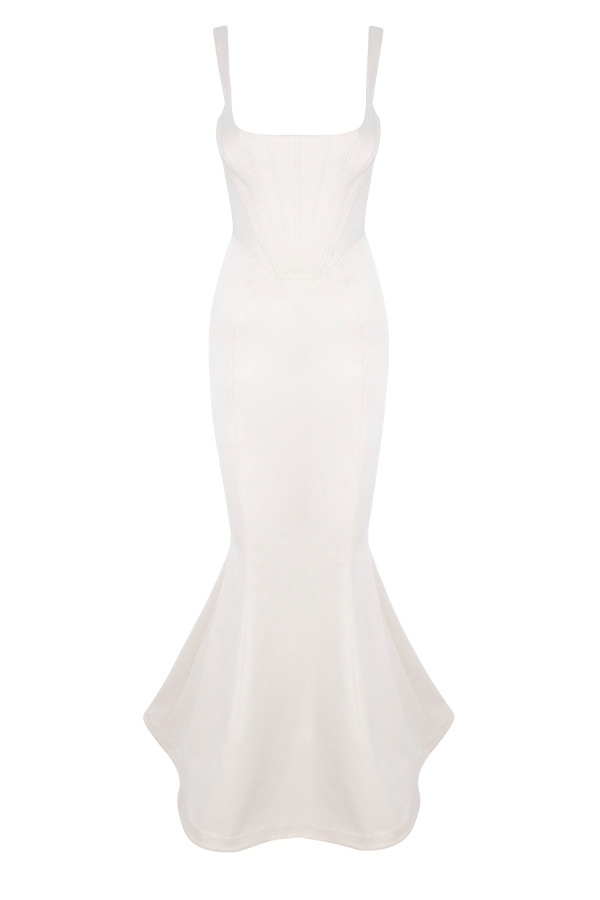 Estelle  Ivory Satin Mermaid Bridal Gown - Limited Edition — image 14