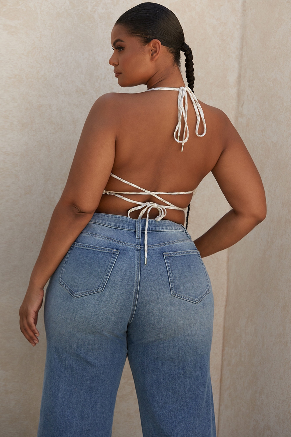 Bette  Linen Blend Backless Halter Top — image 13