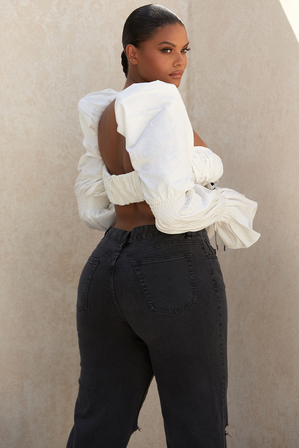 Molly  White Shirred Top — image 11