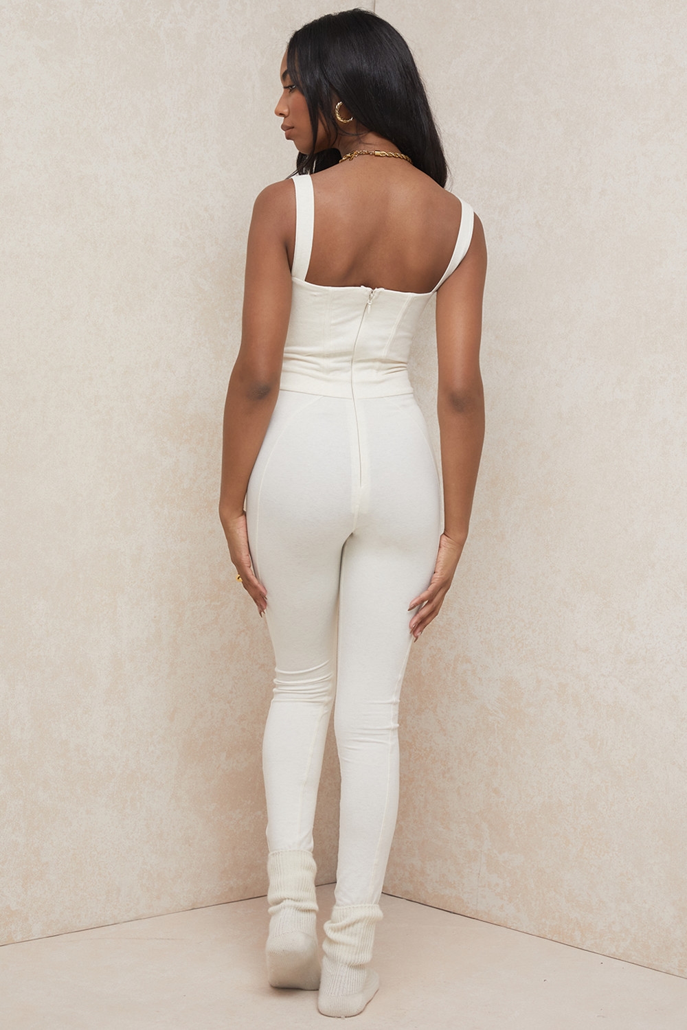Mallen  Whisper White Stretch Jersey Jumpsuit — image 8