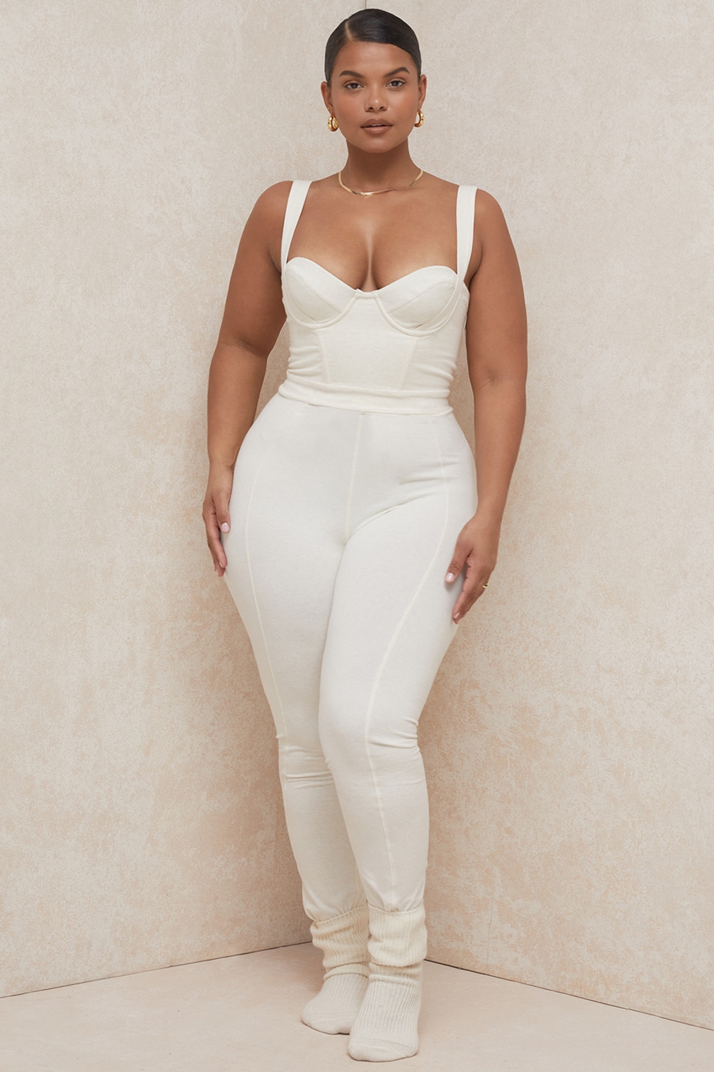 Mallen  Whisper White Stretch Jersey Jumpsuit — image 10